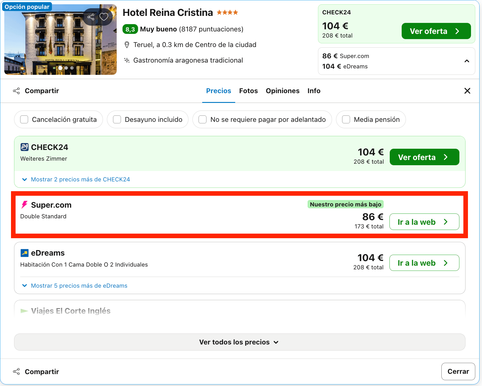 Fin de semana romántico en Teruel: hotel 4* el centro histórico desde 43€ p.p./noche