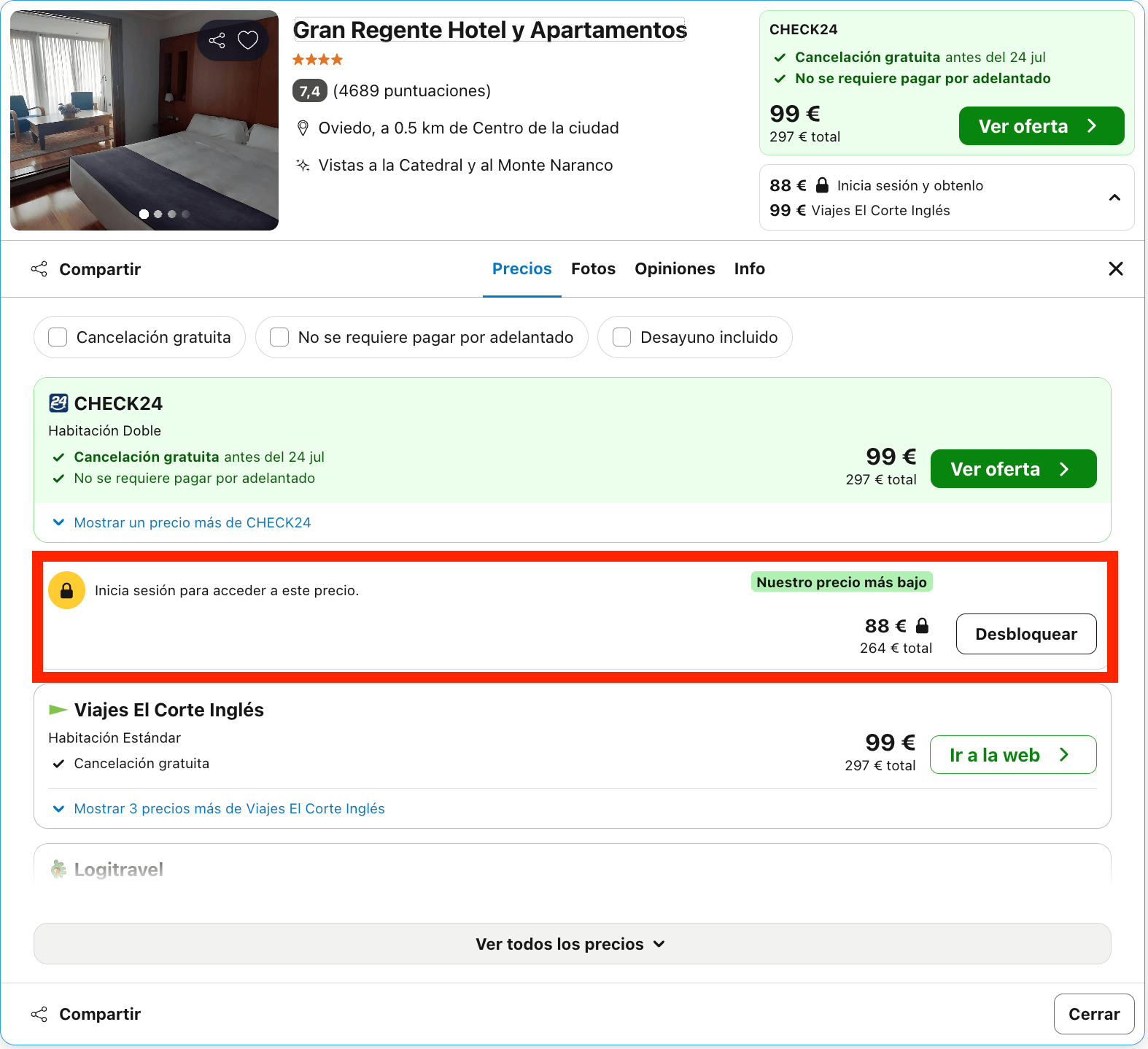 Escapada de última hora a Oviedo: hotel 4* junto a la catedral desde 44€ p.p./noche