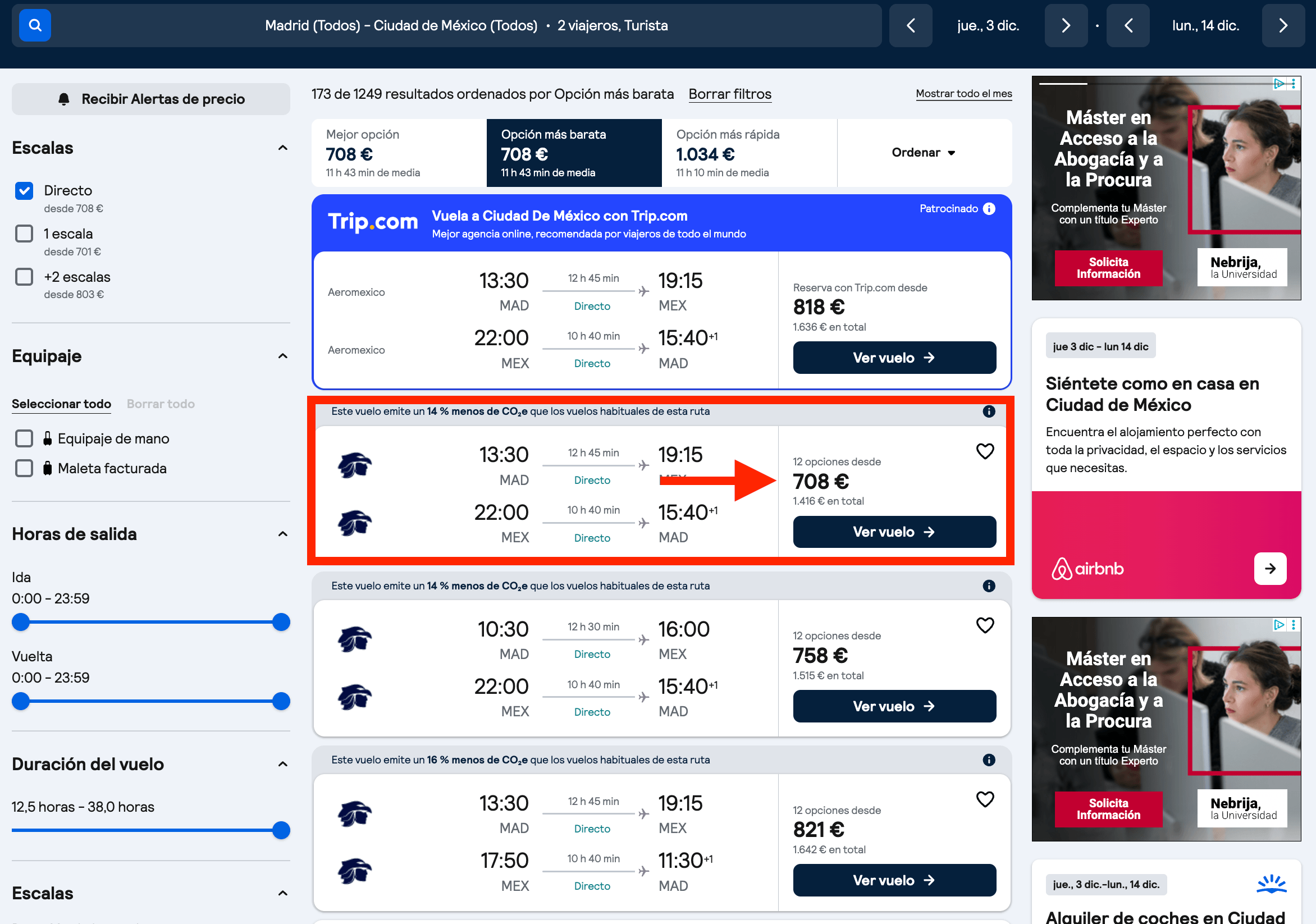 Vuelos directos a Ciudad de México desde 708€ ida y vuelta