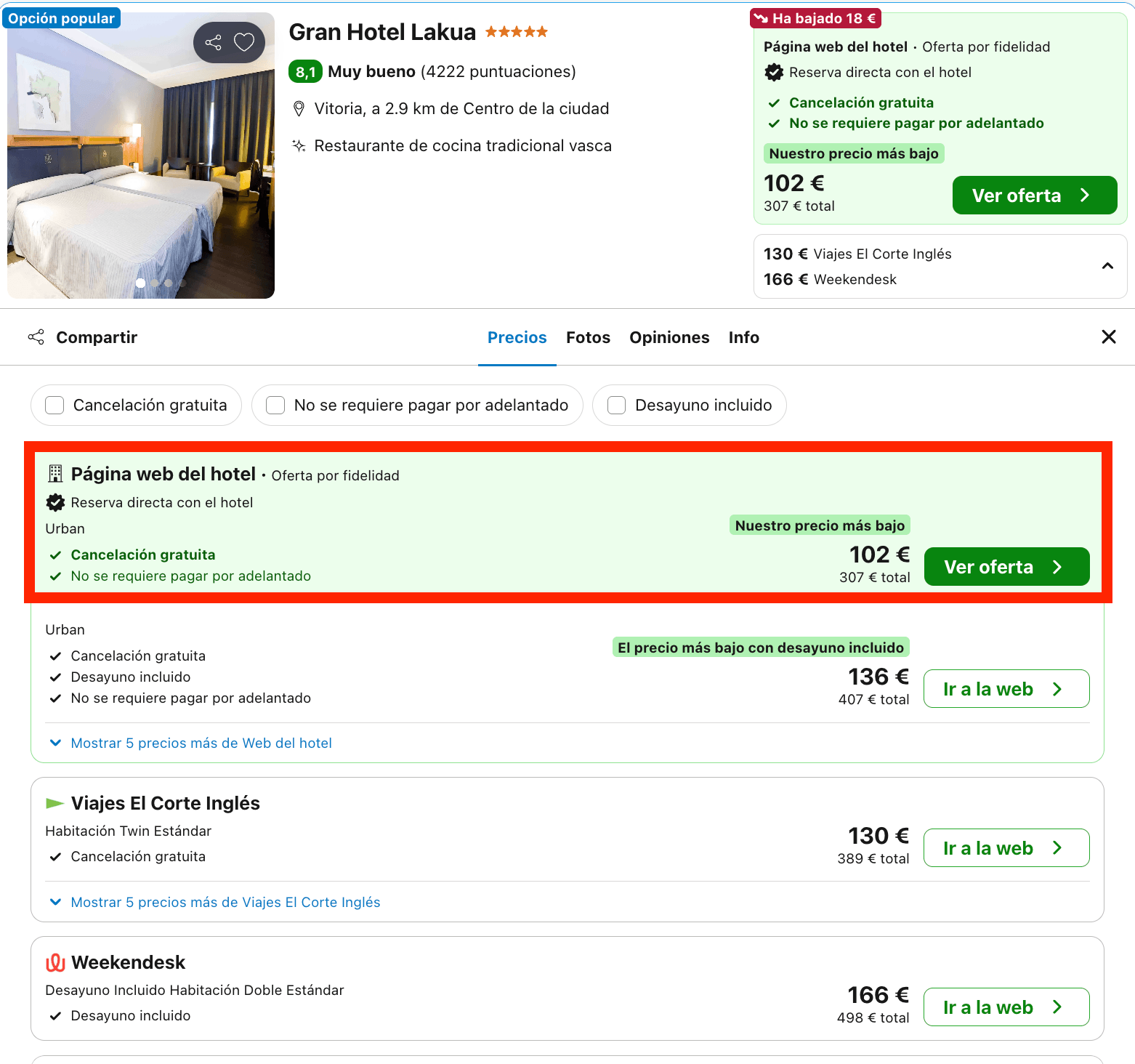Escapada de lujo a Vitoria-Gasteiz: hotel 5* desde 51€ p.p./noche