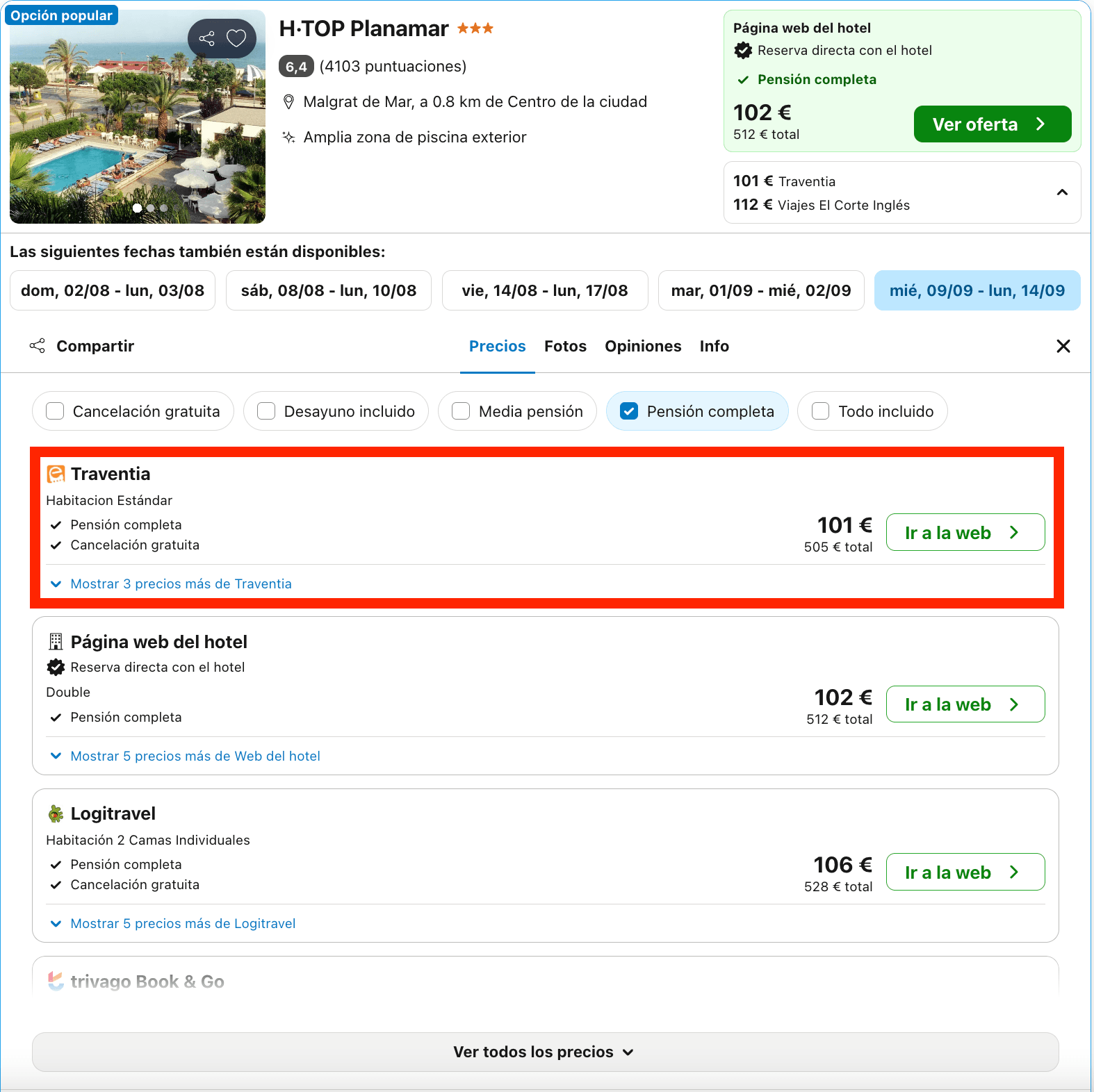 Hotel en la Costa Brava con todas las comidas incluidas desde solo 50€ p.p./noche