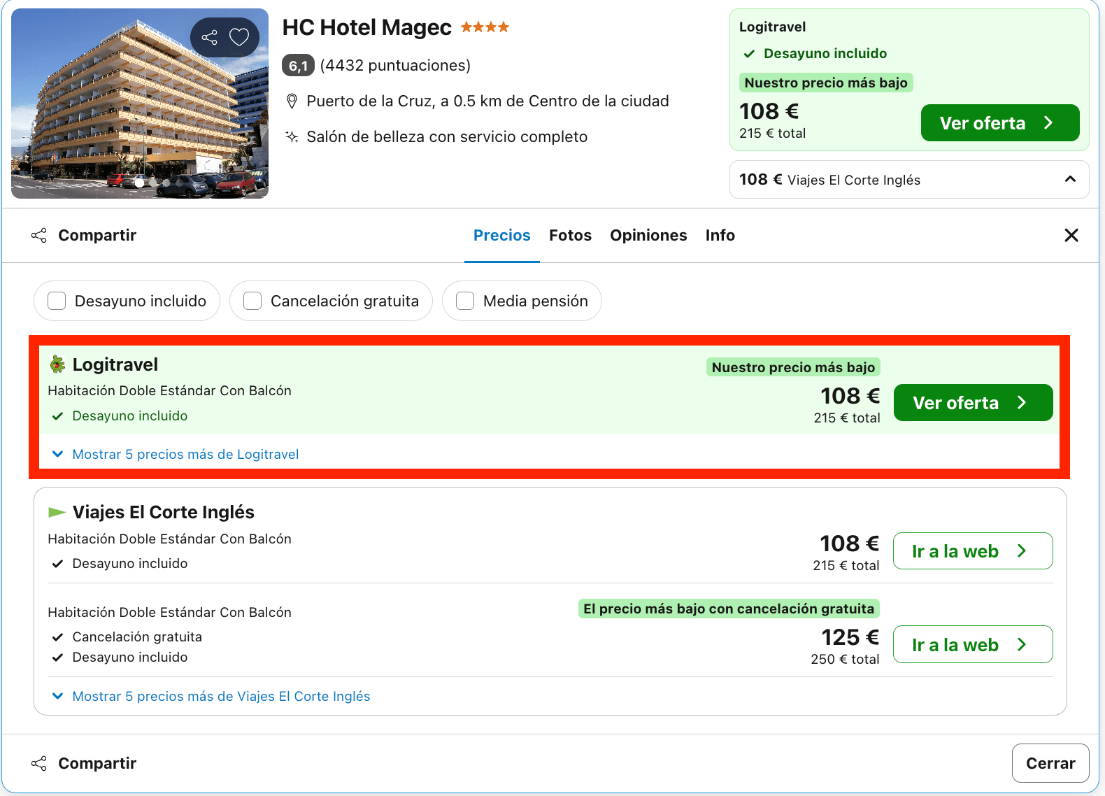 Escapada de última hora: hotel 4* en Tenerife desde 54€ p.p./noche