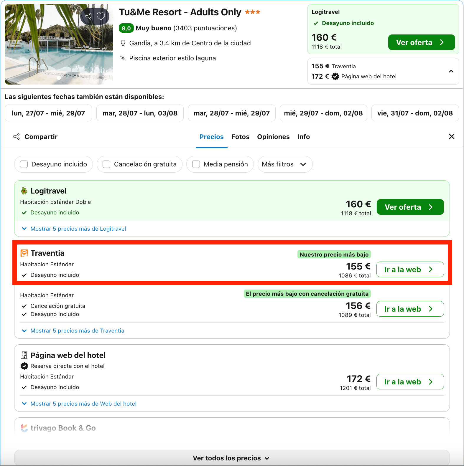 Resort en la Costa Blanca rodeado de jardines tropicales solo para adultos desde 77€ p.p./noche