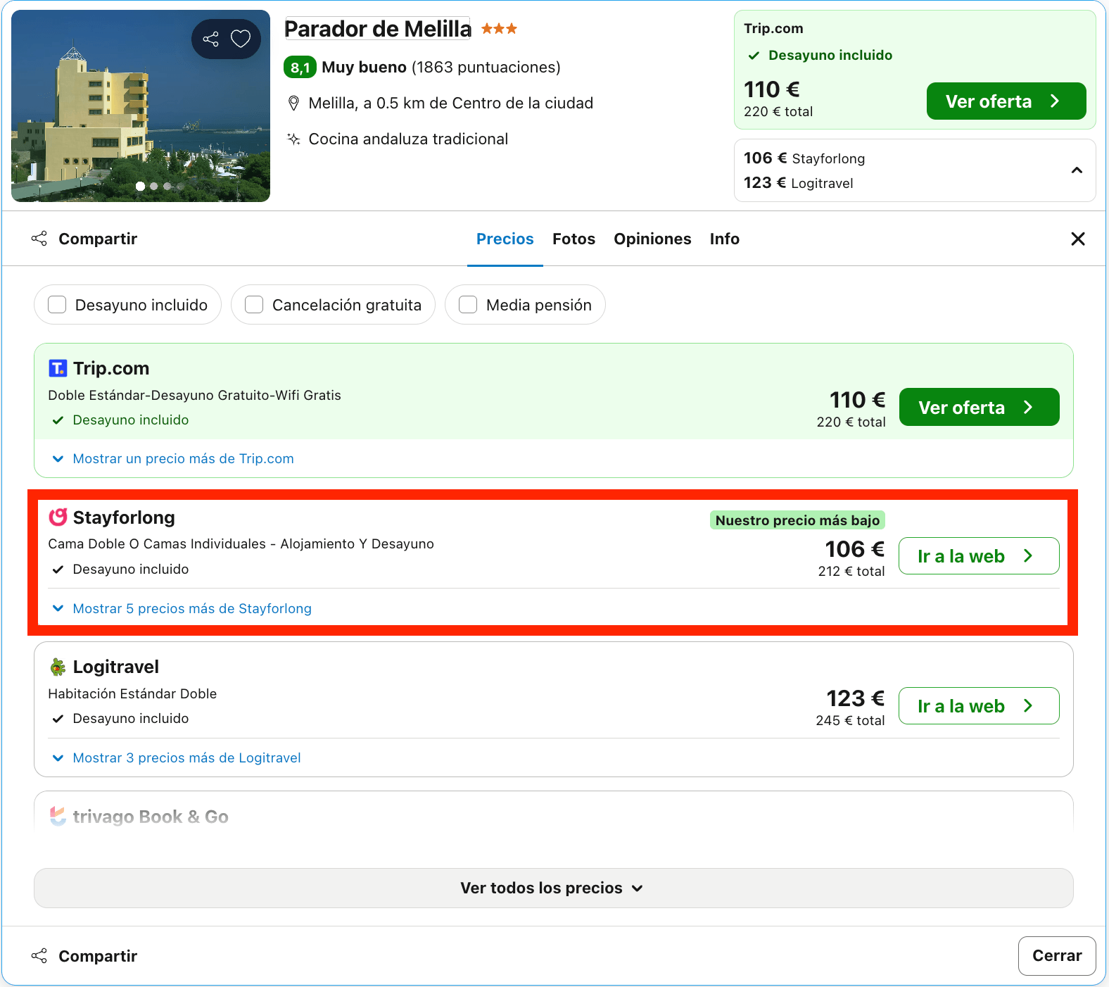 Parador con unas vistas excepcionales ubicado entre dos antiguos fuertes desde 53€ p.p./noche