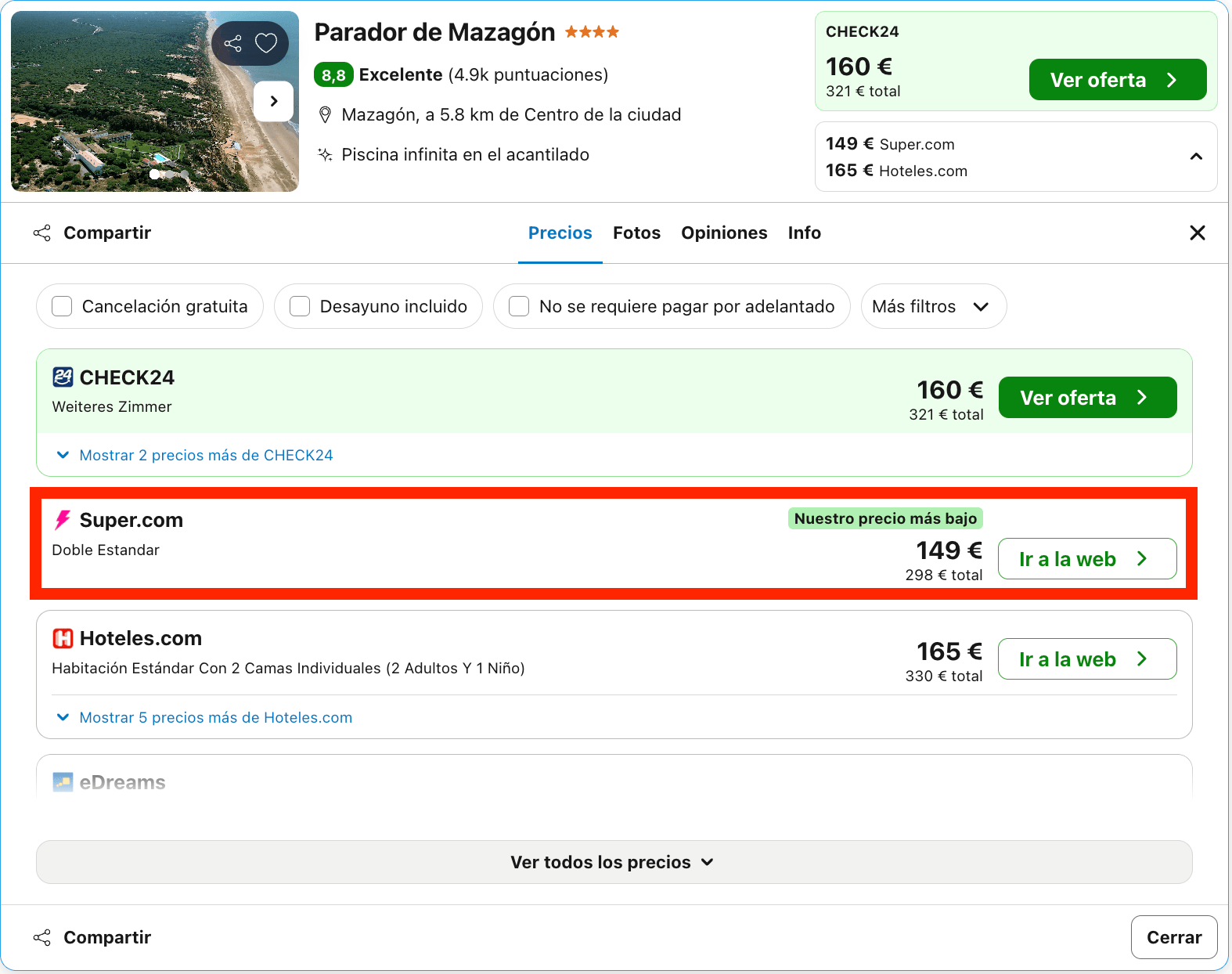 Parador ubicado en un entorno natural impresionante a orillas del mar desde 74€ p.p./noche