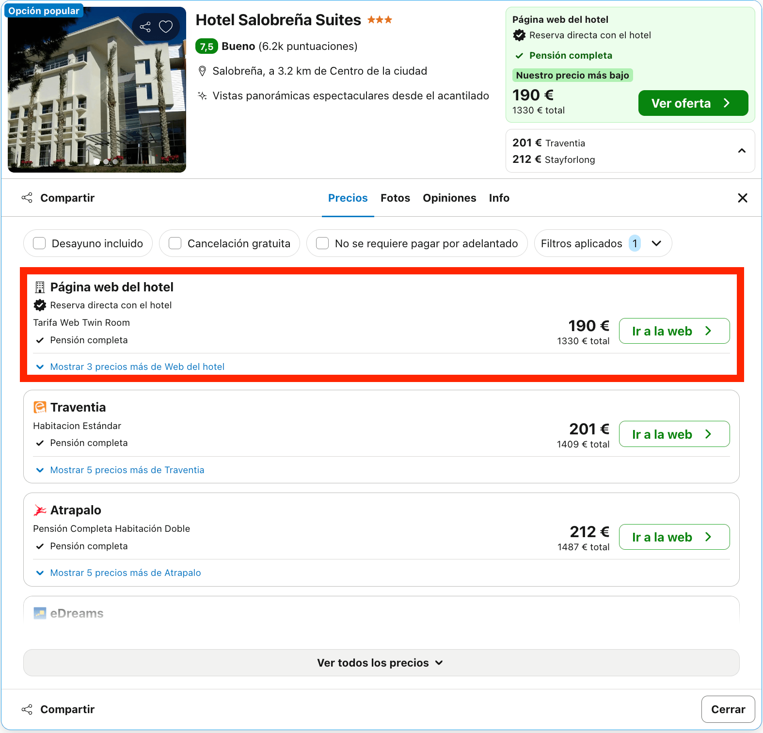 Hotel sobre un acantilado en la Costa Tropical con todas las comidas incluidas desde 95€ p.p./noche