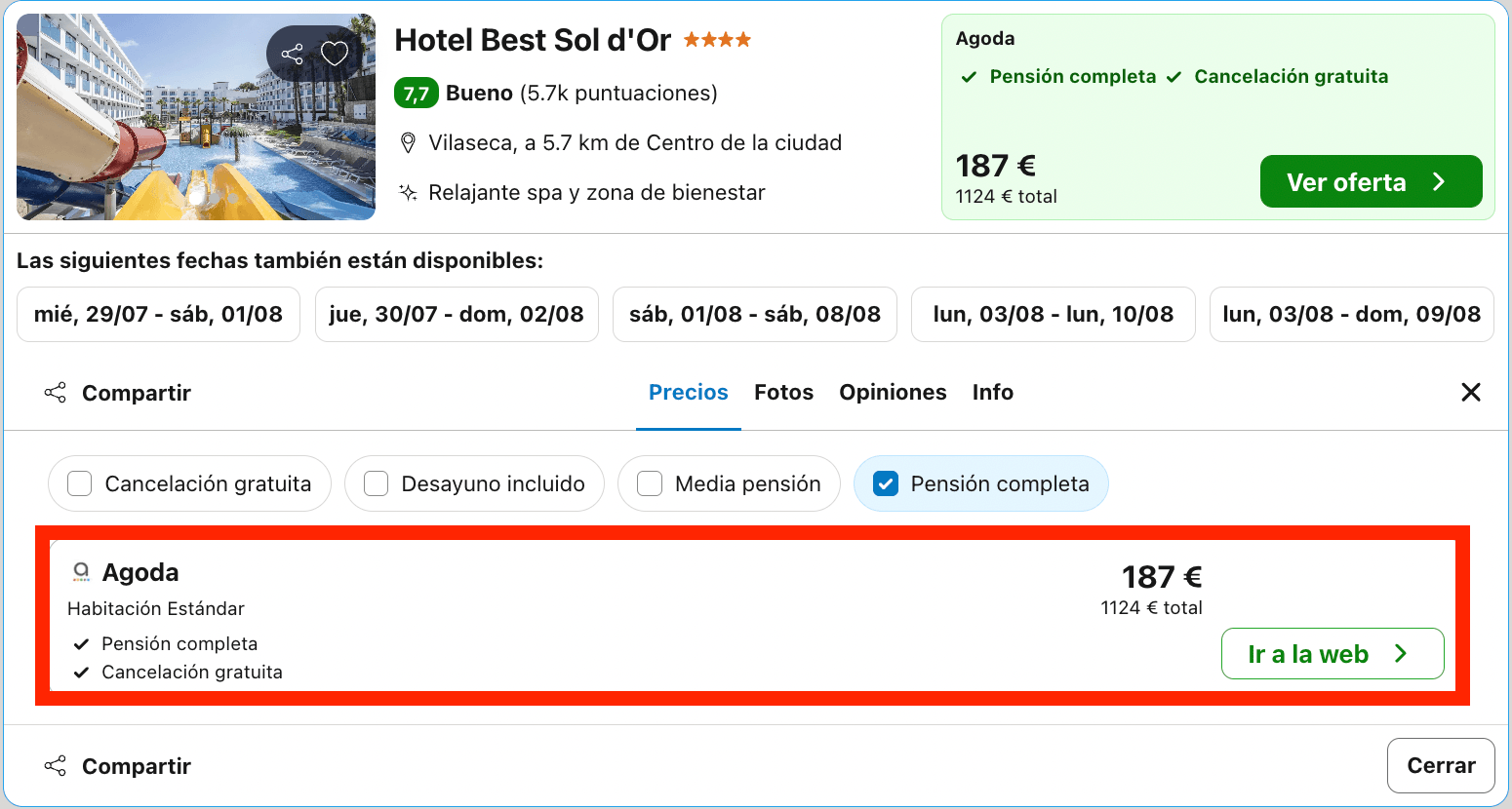 Hotel con parque acuático y todas las comidas incluidas ideal para viajar en familia desde 93€ p.p./noche