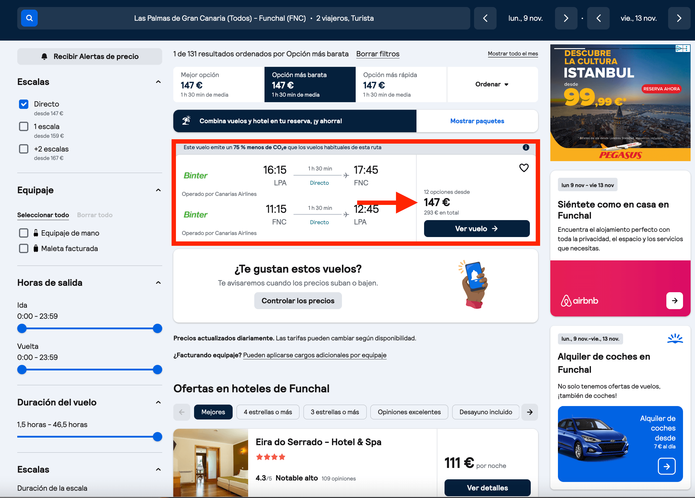 Vuelos directos a Madeira desde solo 147€ ida y vuelta