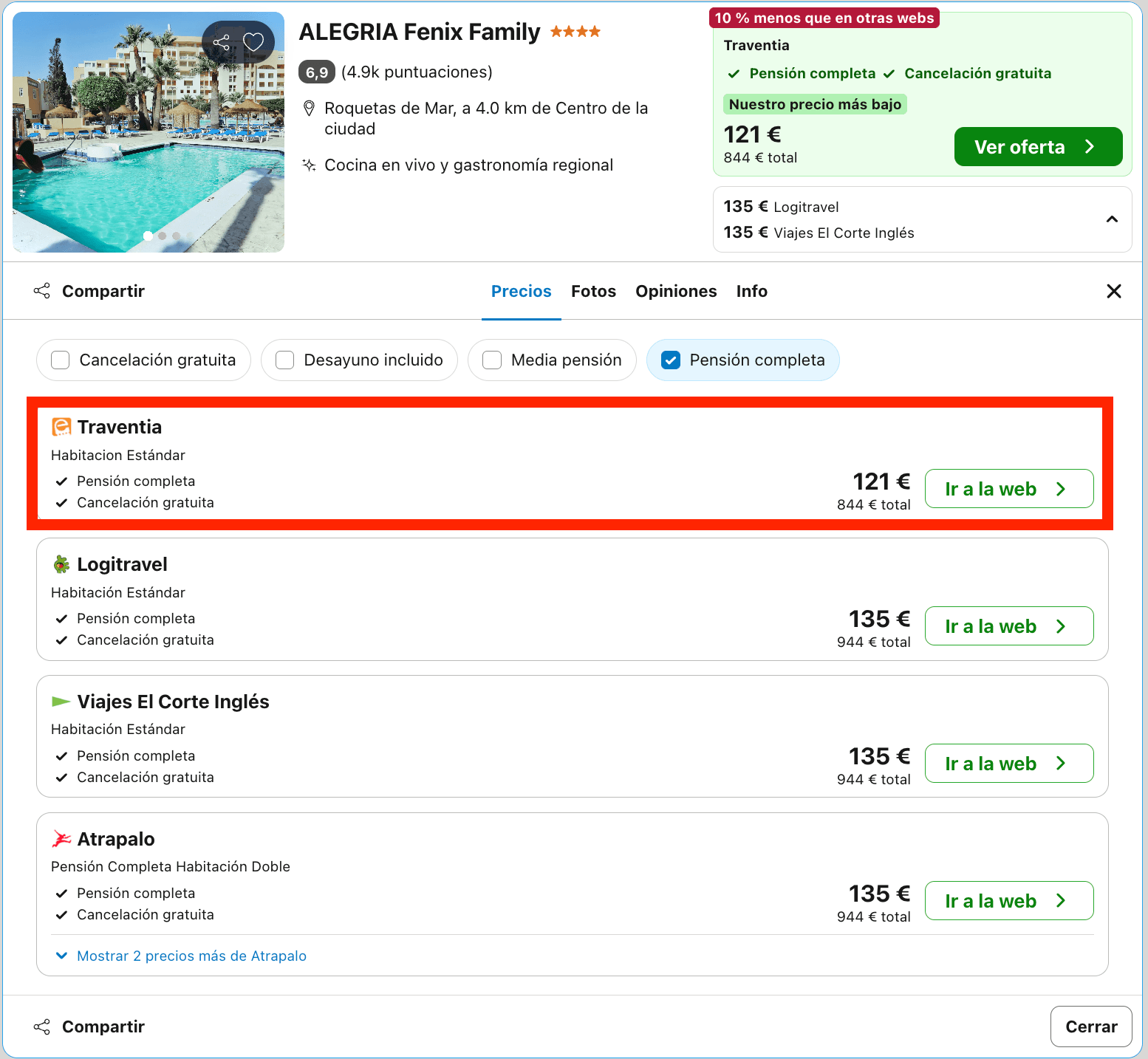 Vacaciones en Roquetas de Mar: 7 noches en hotel 4* frente al mar con pensión completa desde 422€ p.p.