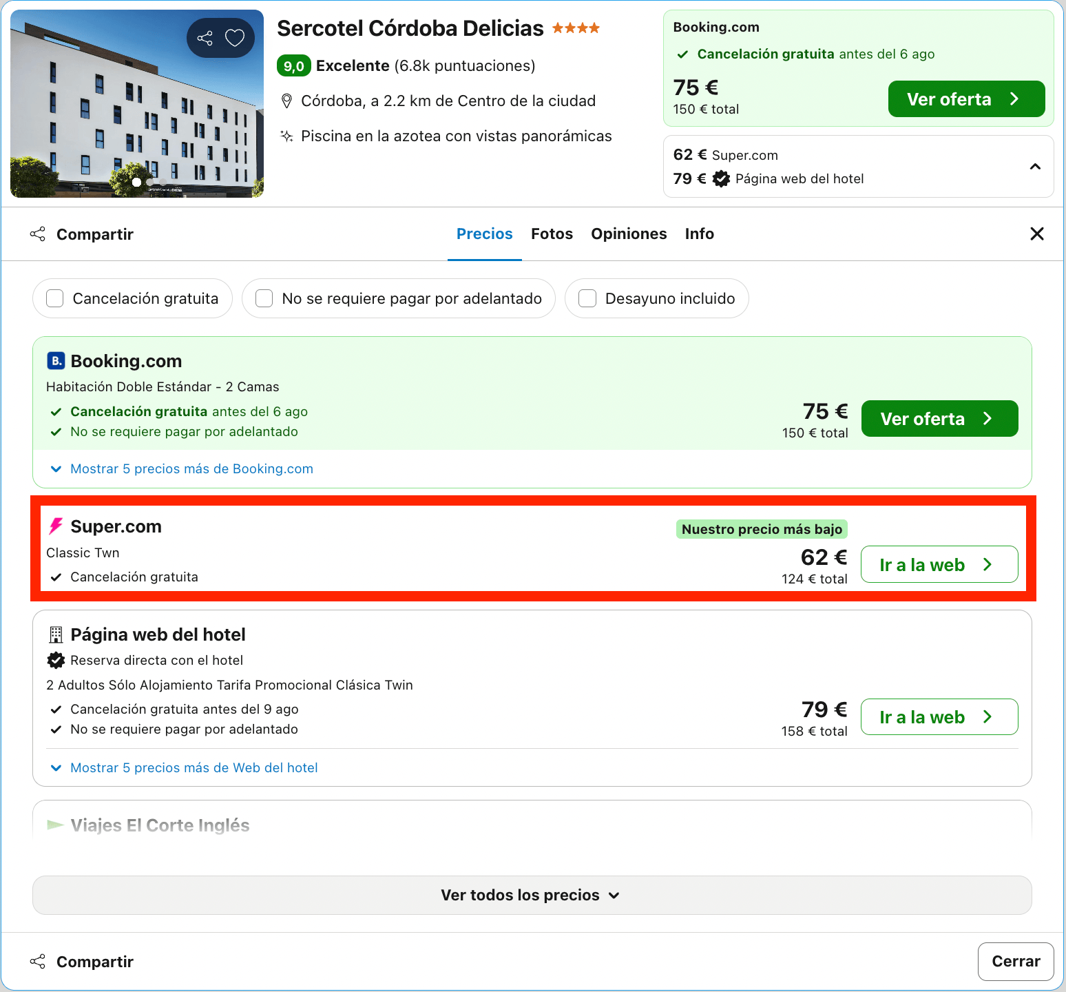 Fin de semana en Córdoba: moderno hotel 4* con piscina desde 31€ p.p./noche