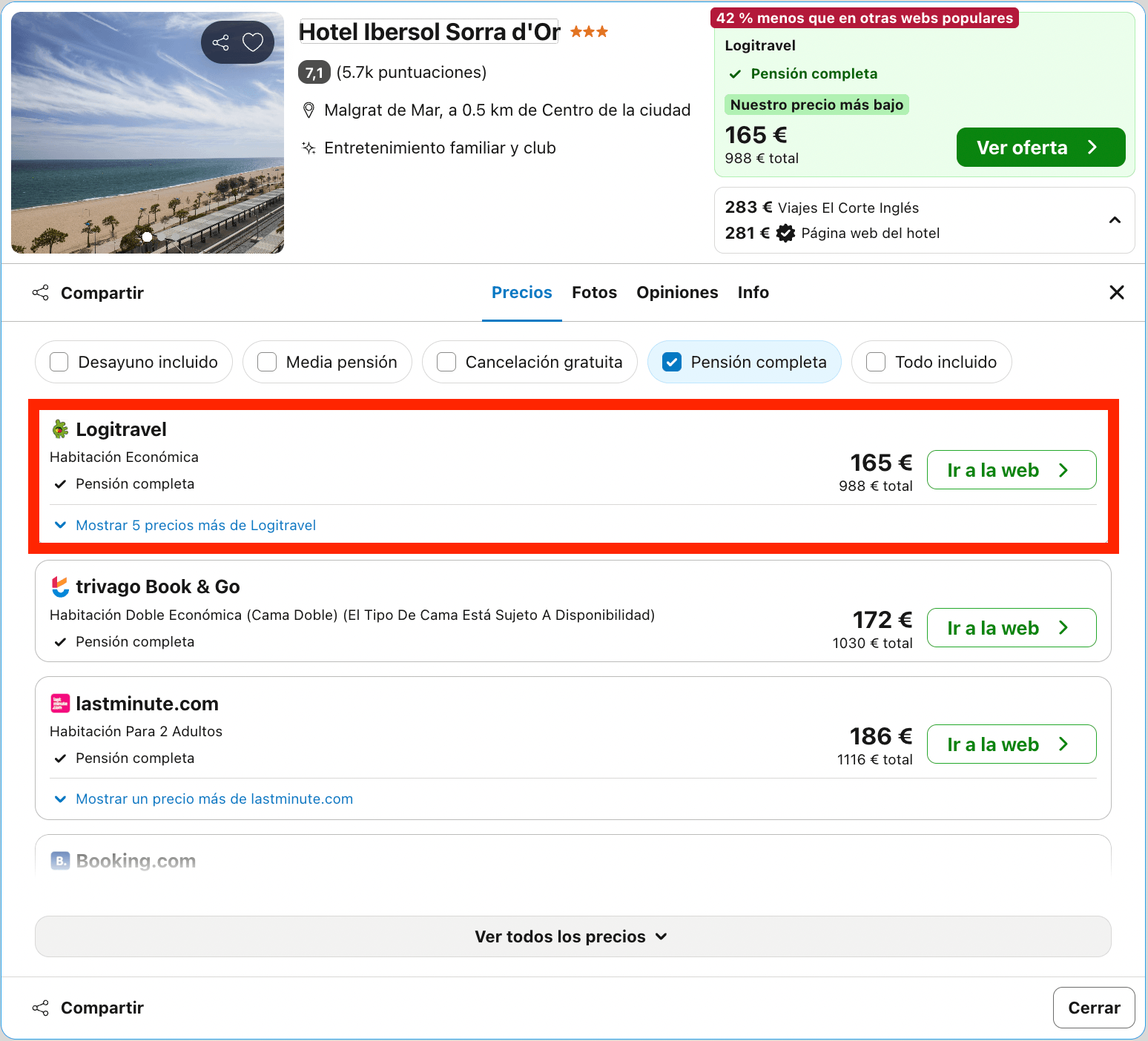 Costa Dorada: hotel en primera línea con todas las comidas incluidas desde 82€ p.p./noche