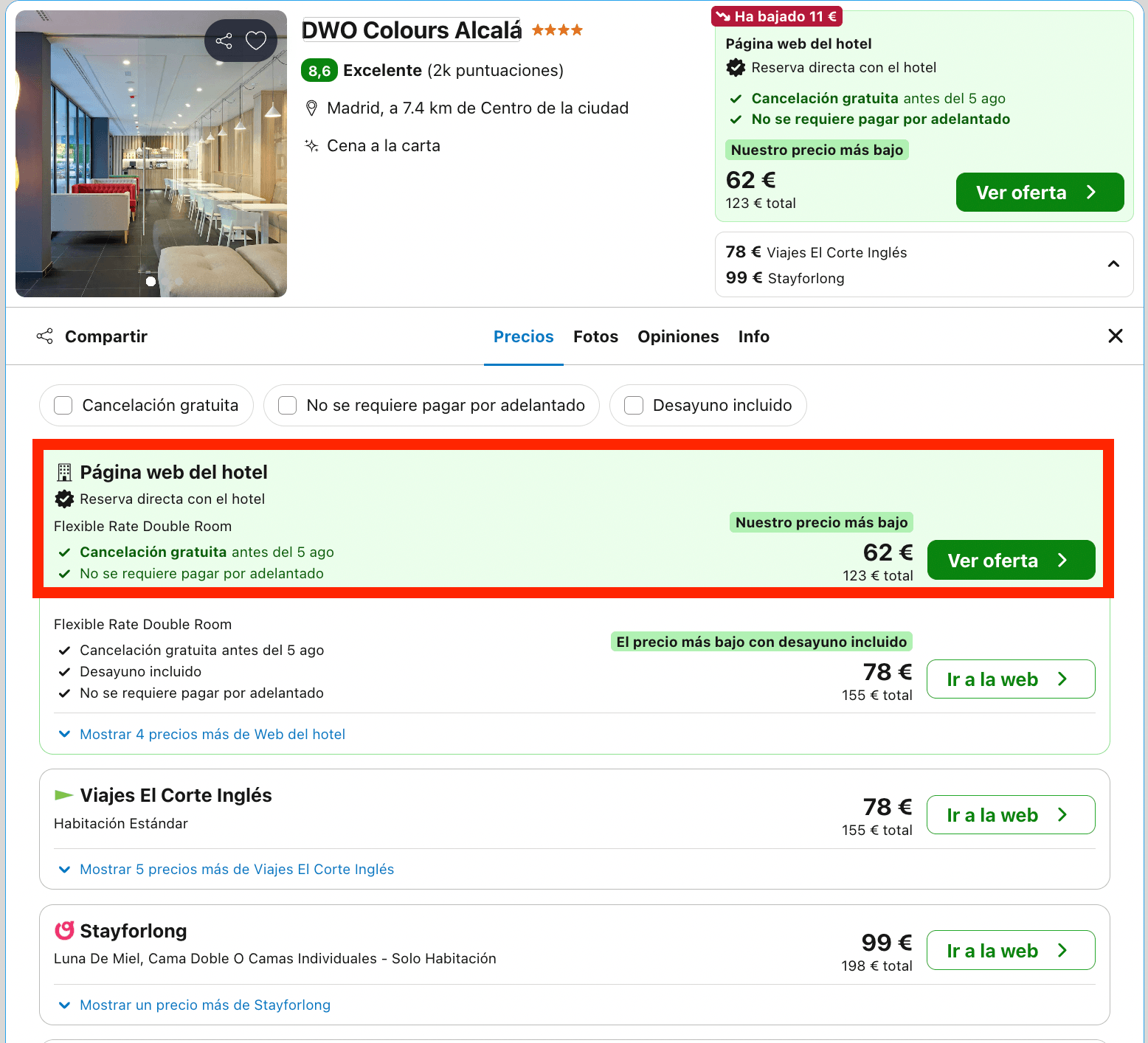 Última hora: hotel 4* en Madrid de estilo vanguardista desde 31€ p.p./noche