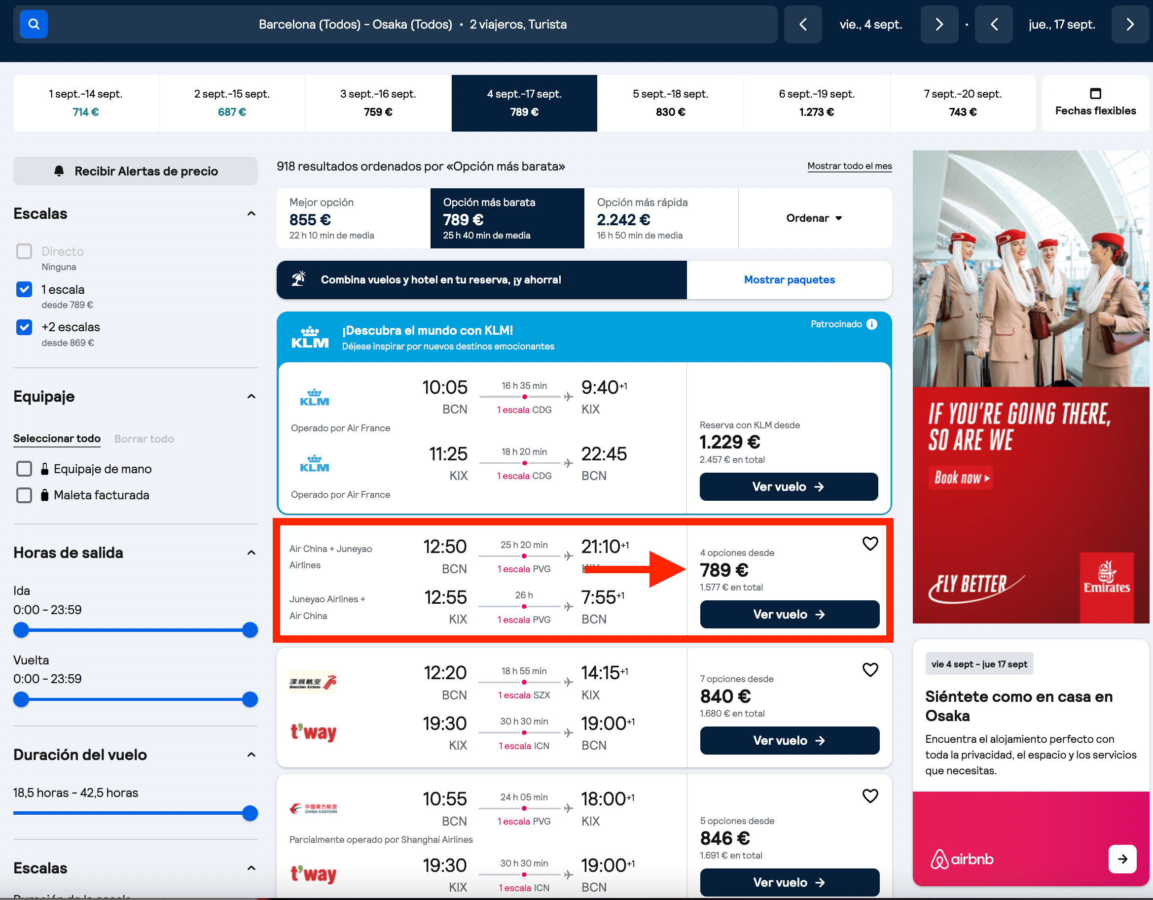 Vuelos a Osaka (Japón) desde 789€ ida y vuelta