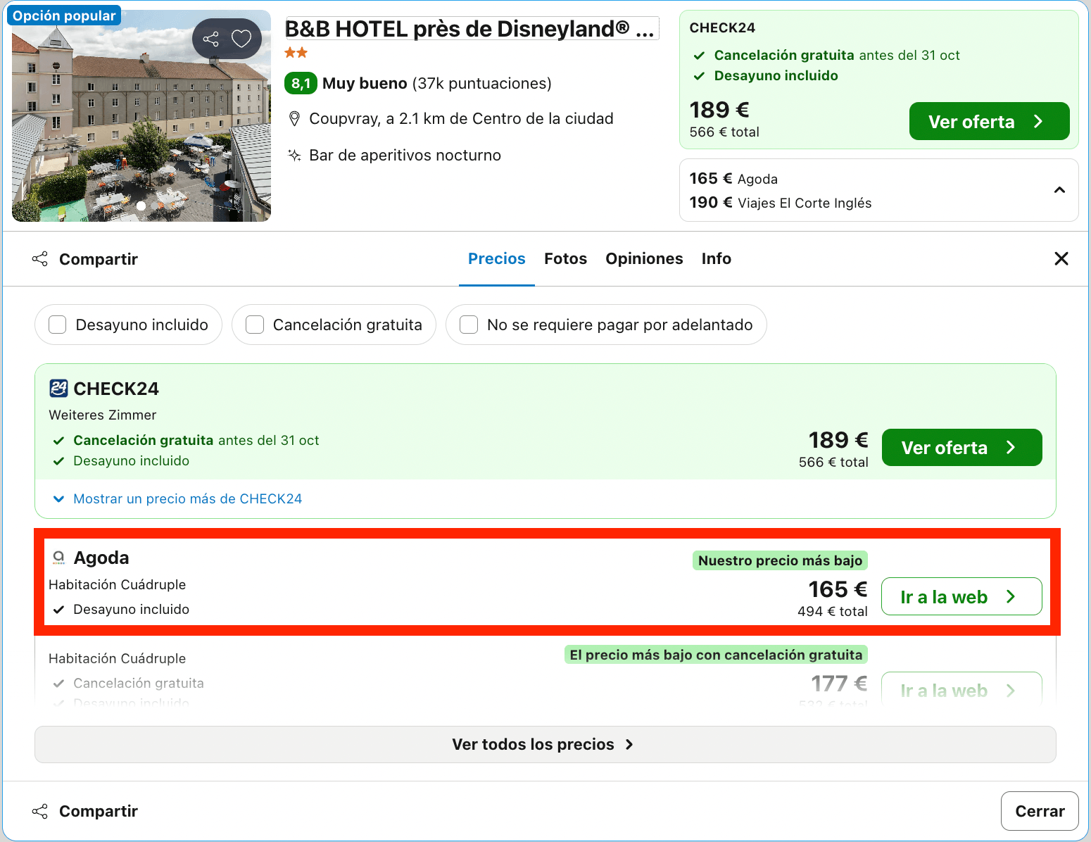 Hotel cerca de Disneyland París con desayunos incluidos desde 41€ p.p./noche