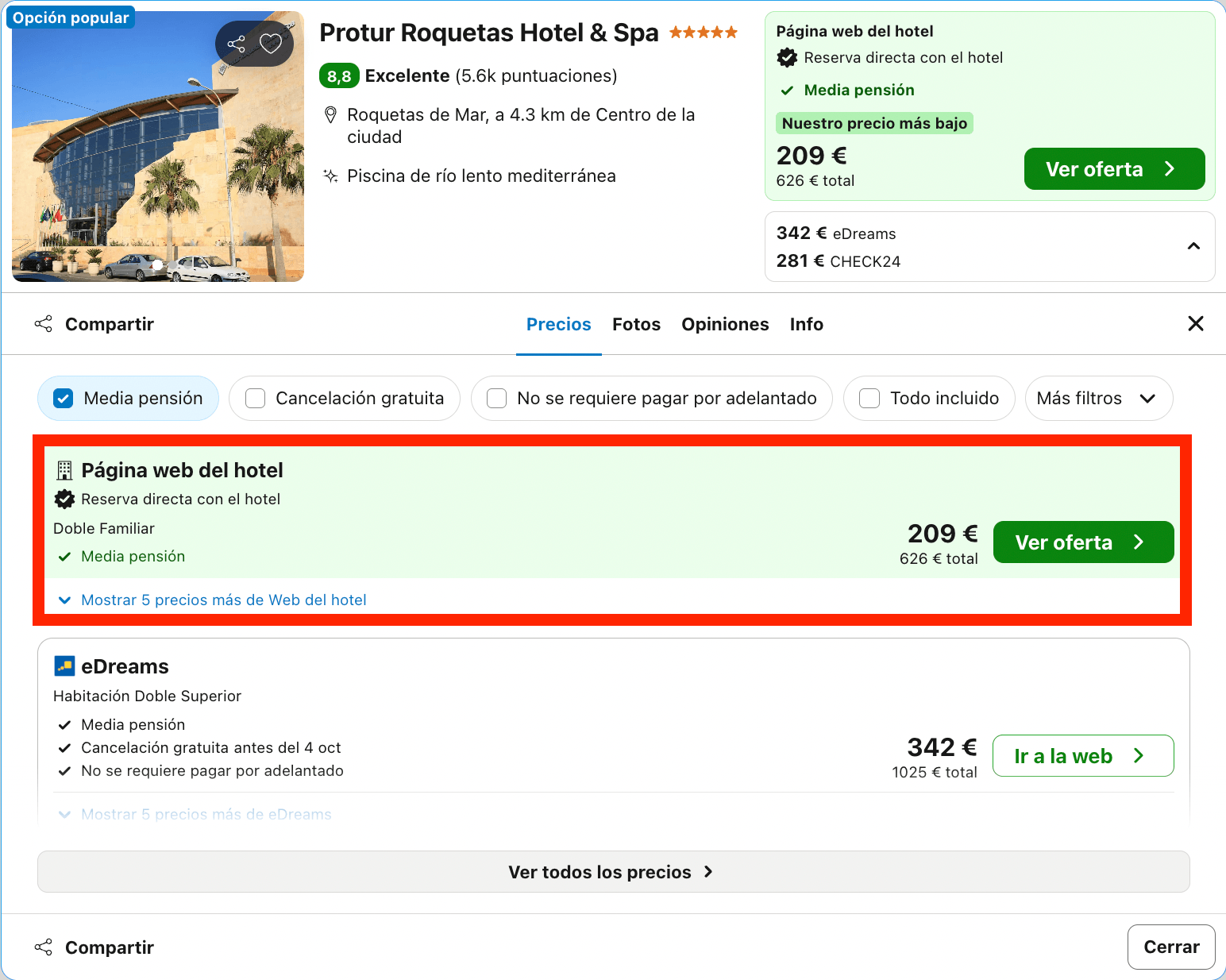 Final de verano de lujo en Roquetas de Mar: hotel & spa 5* con media pensión desde 104€ p.p./noche