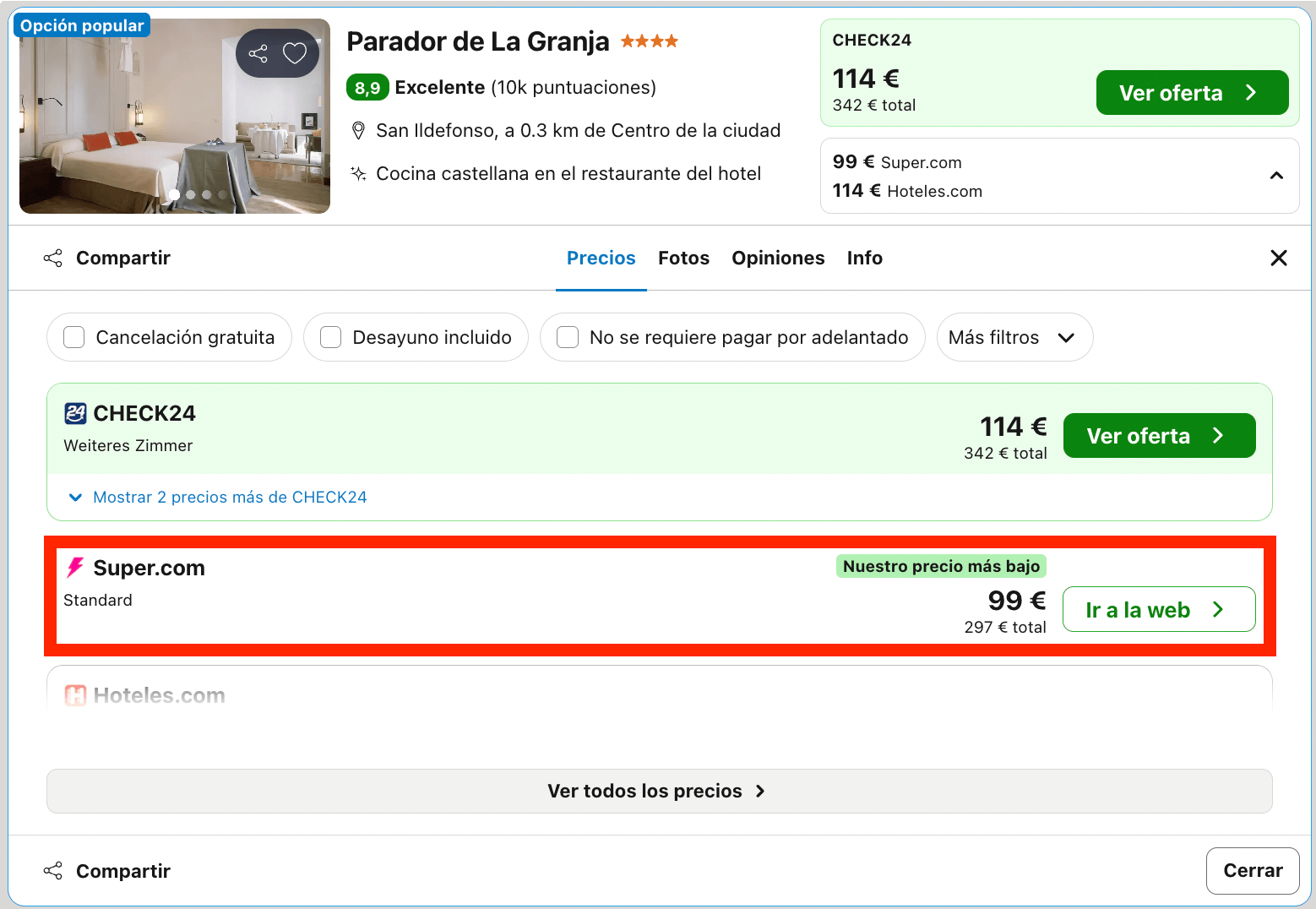 Parador en un antiguo palacio del siglo XVIII construido para la realeza desde 50€ p.p./noche