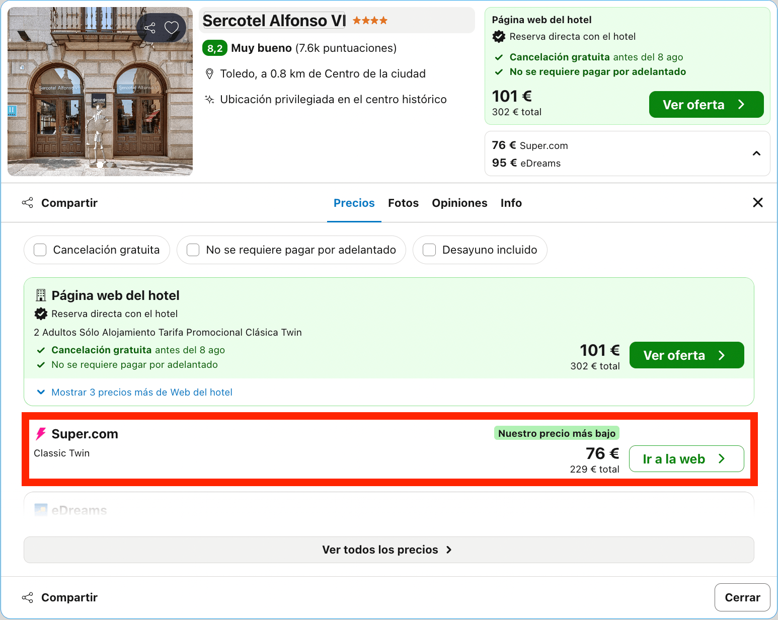 Escapada de última hora: hotel 4* en el centro histórico de Toledo desde 38€ p.p./noche