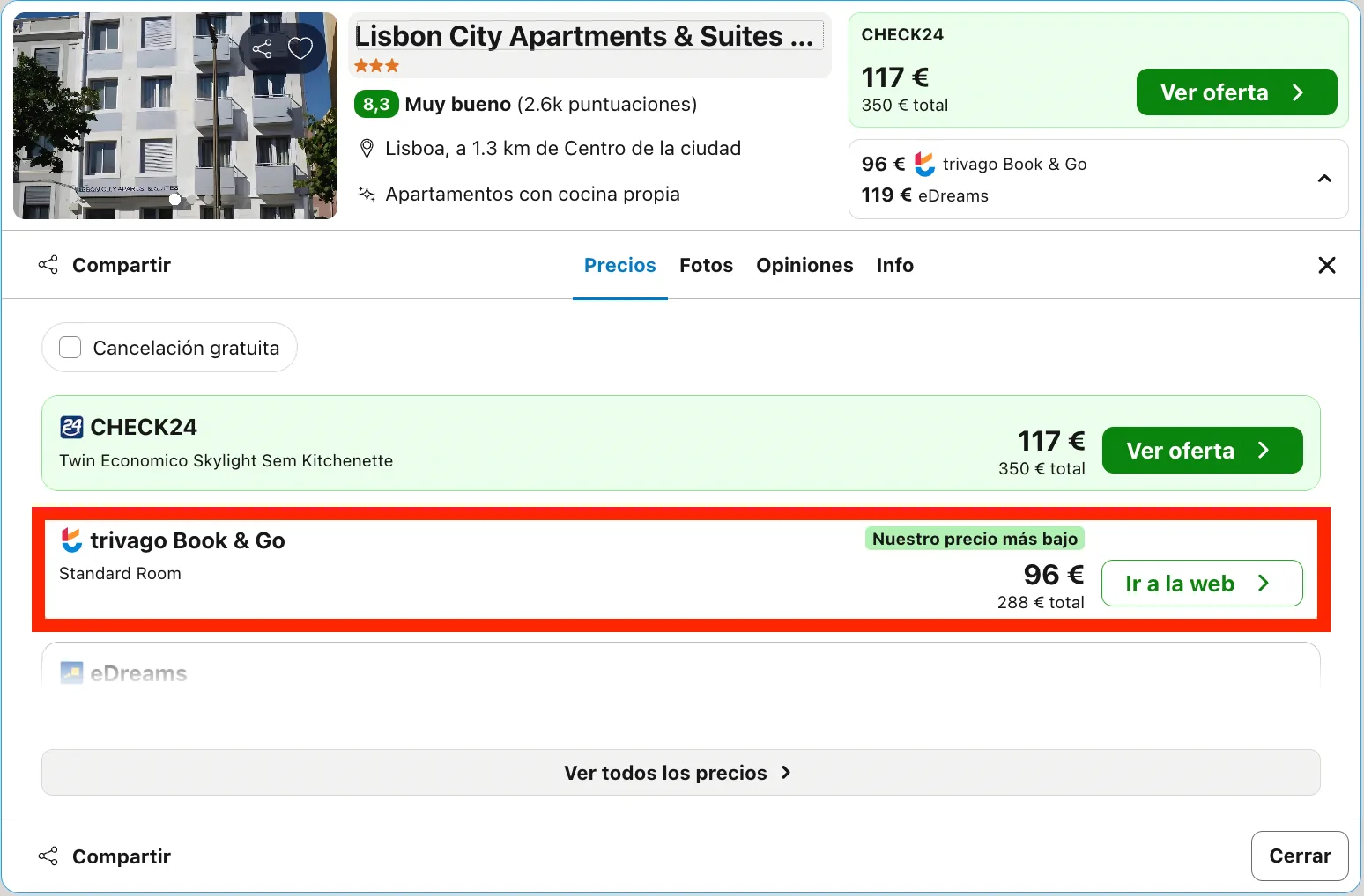 Fabuloso aparthotel en Lisboa a 10 minutos a pie del centro desde 48€ p.p./noche