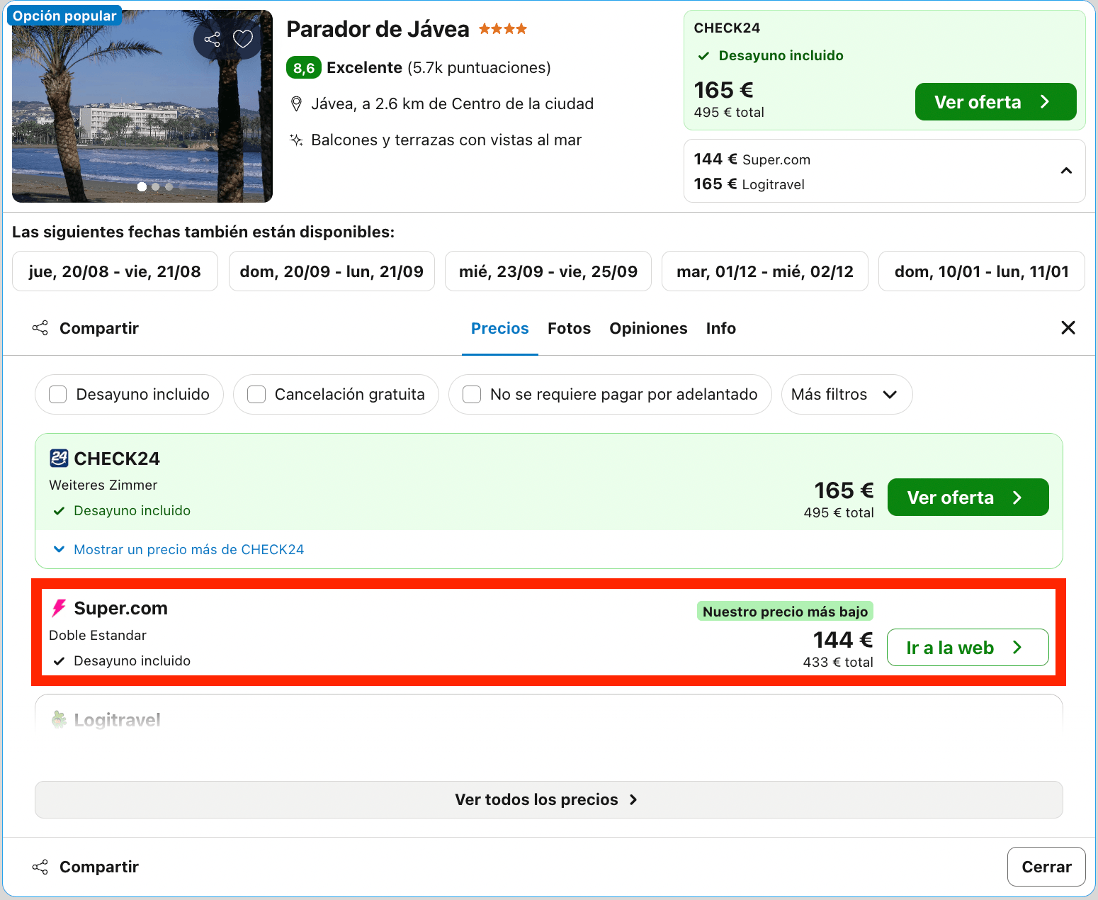 Encantador Parador en la Costa Blanca que posee su propio embarcadero desde 72€ p.p./noche