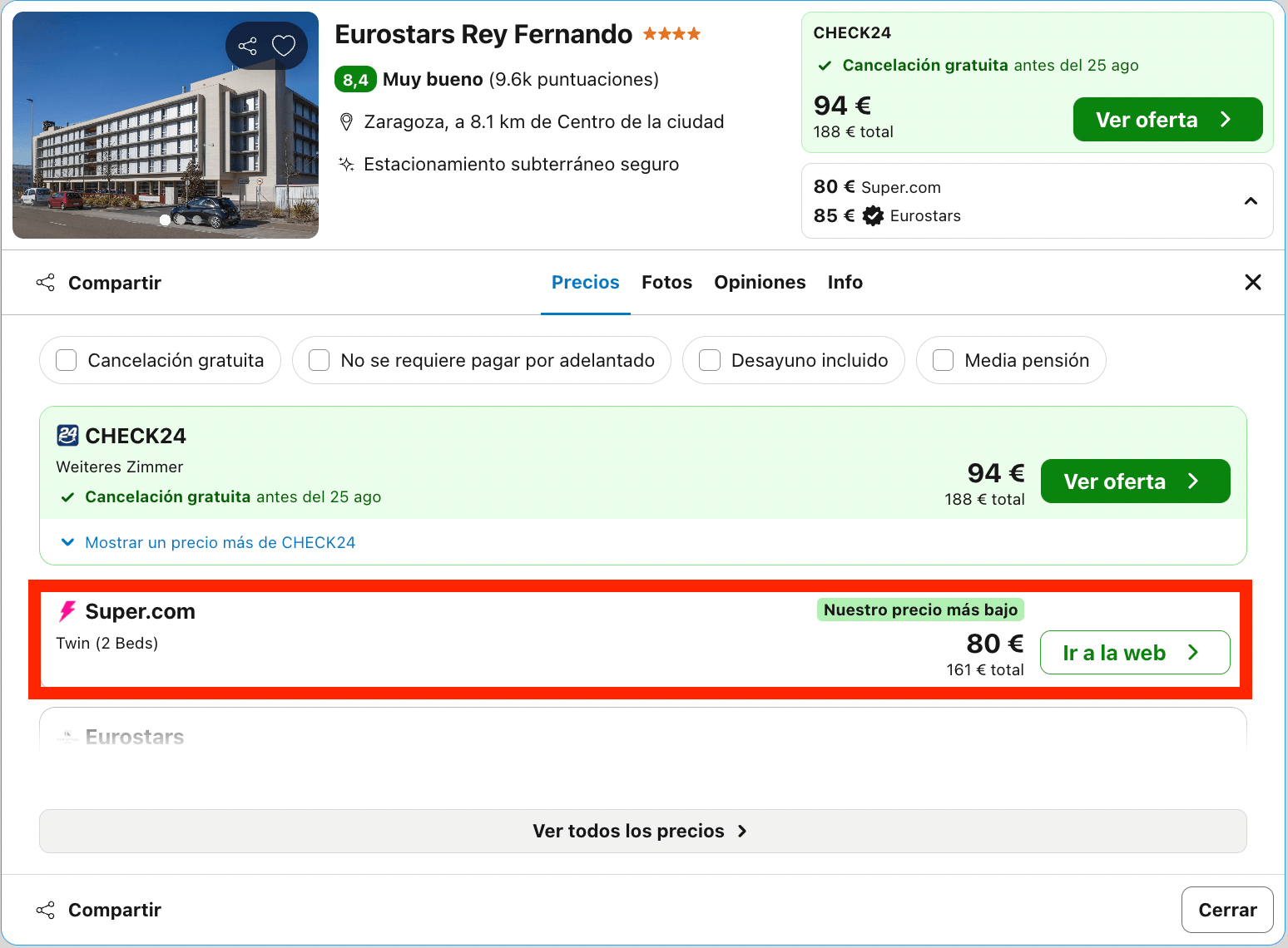 Fin de semana en Zaragoza: hotel Eurostars 4* con spa desde 40€ p.p./noche
