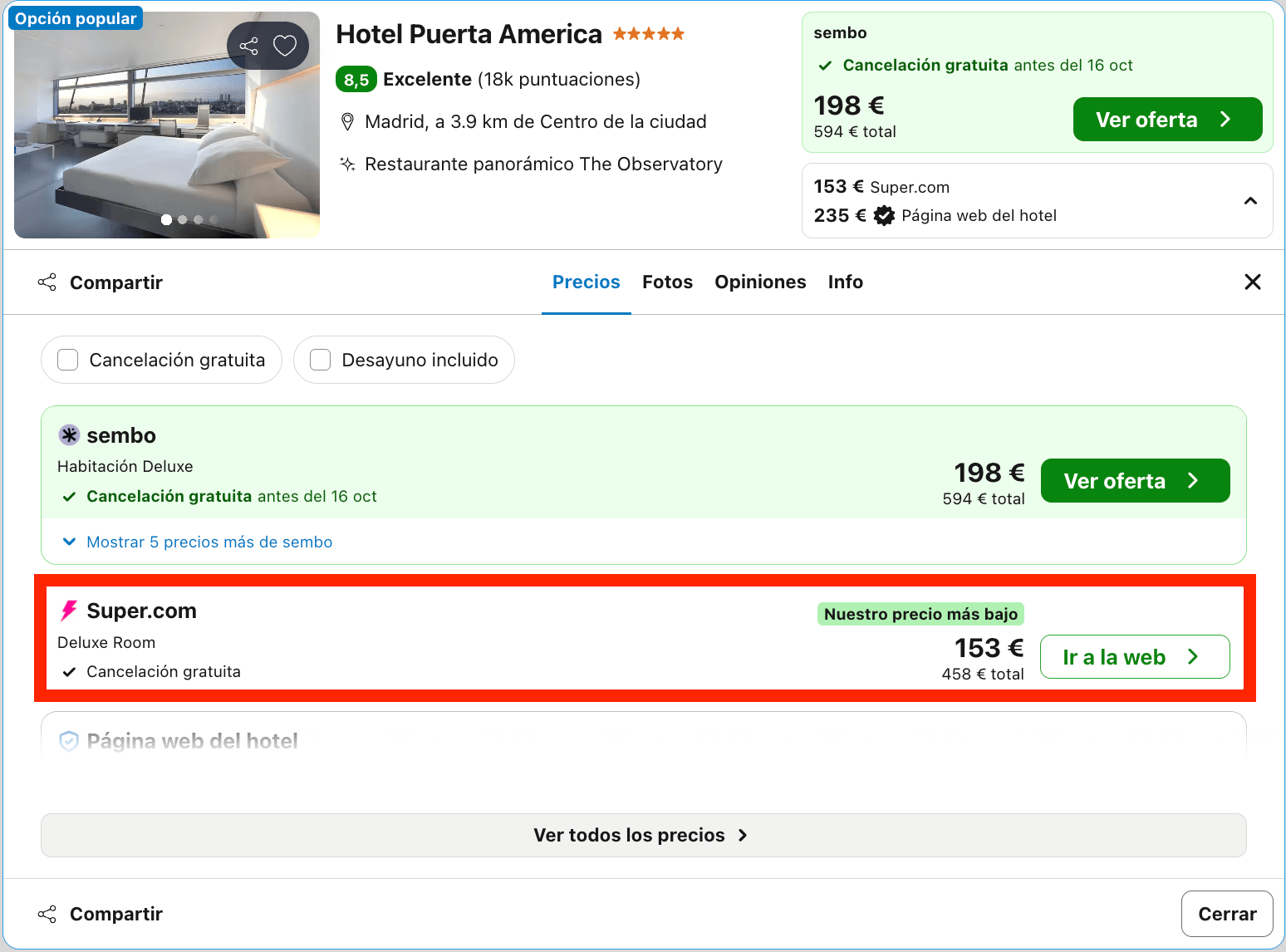 Escapada de lujo a Madrid: hotel 5* de diseño vanguardista con piscina desde 76€ p.p./noche