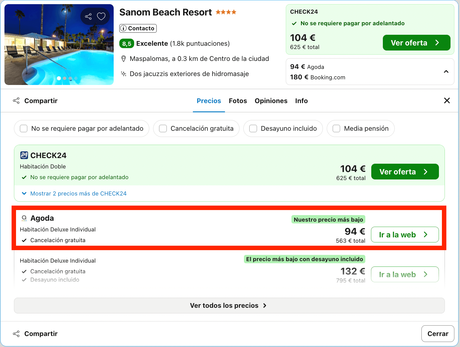 Escapada solo para adultos en Maspalomas: exclusivo resort 4* desde 47€ p.p./noche