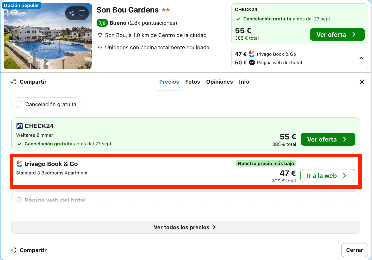 Vacaciones en Menorca: 7 noches en un aparthotel con vistas al mar desde 164€ p.p.