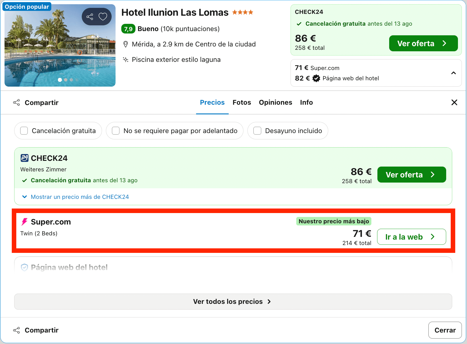 Escapada de última hora: hotel Ilunion 4* en Mérida desde 35€ p.p./noche
