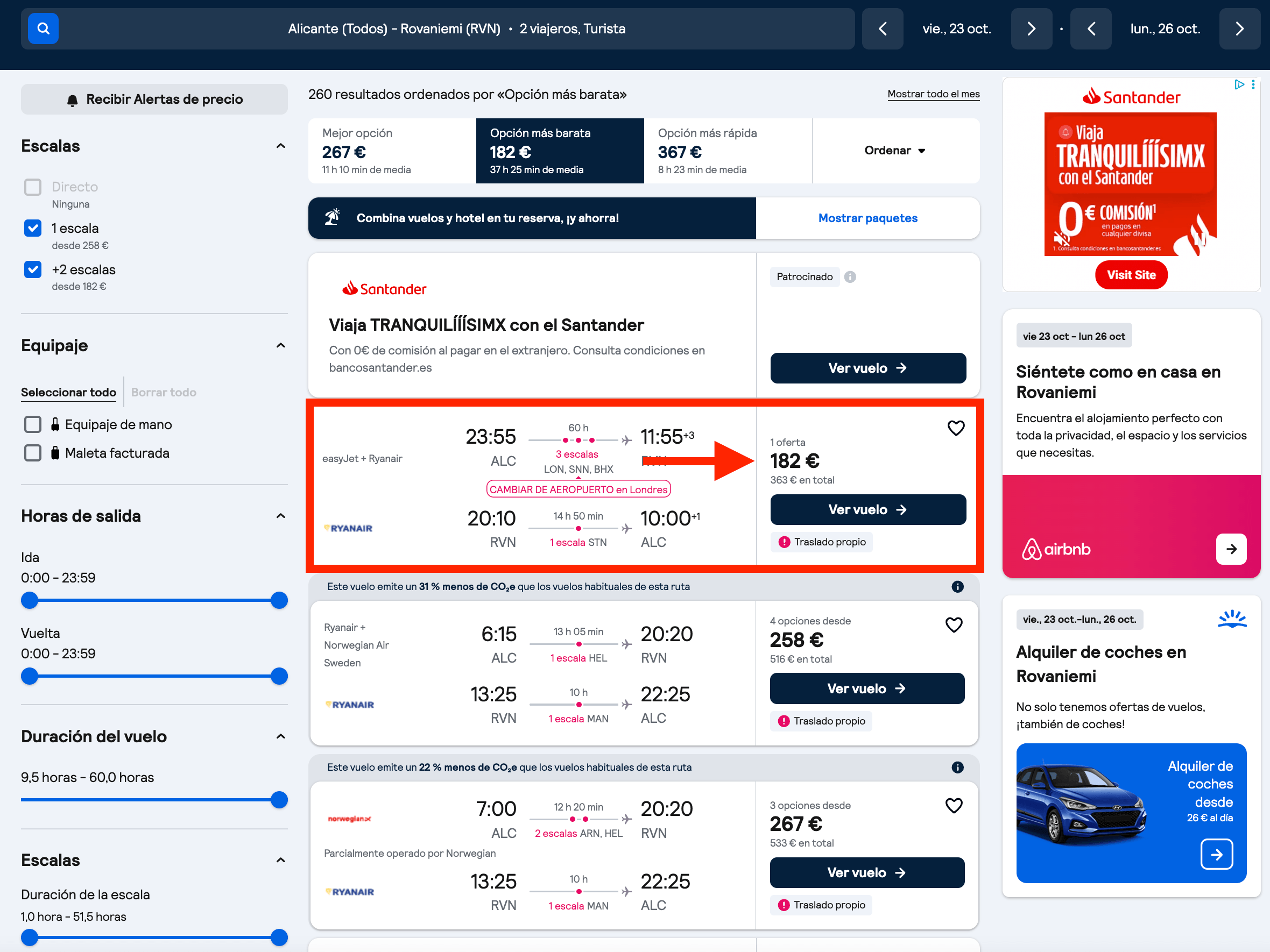 Vuelos a Laponia desde solo 182€ ida y vuelta