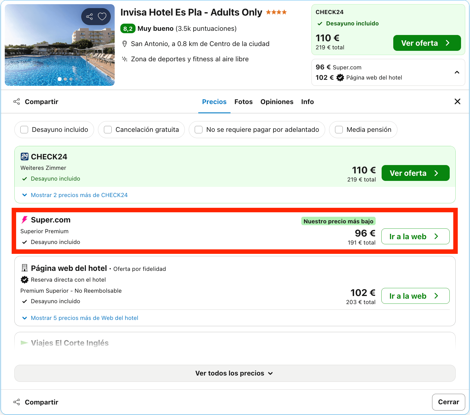 Fin de semana en Ibiza: hotel en una zona animada con clubes de fama mundial desde 48€ p.p./noche