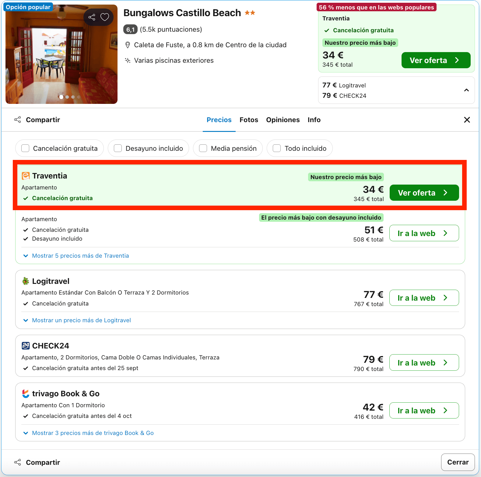 Fuerteventura: vuelos de ida y vuelta + 10 noches desde 228€ p.p.