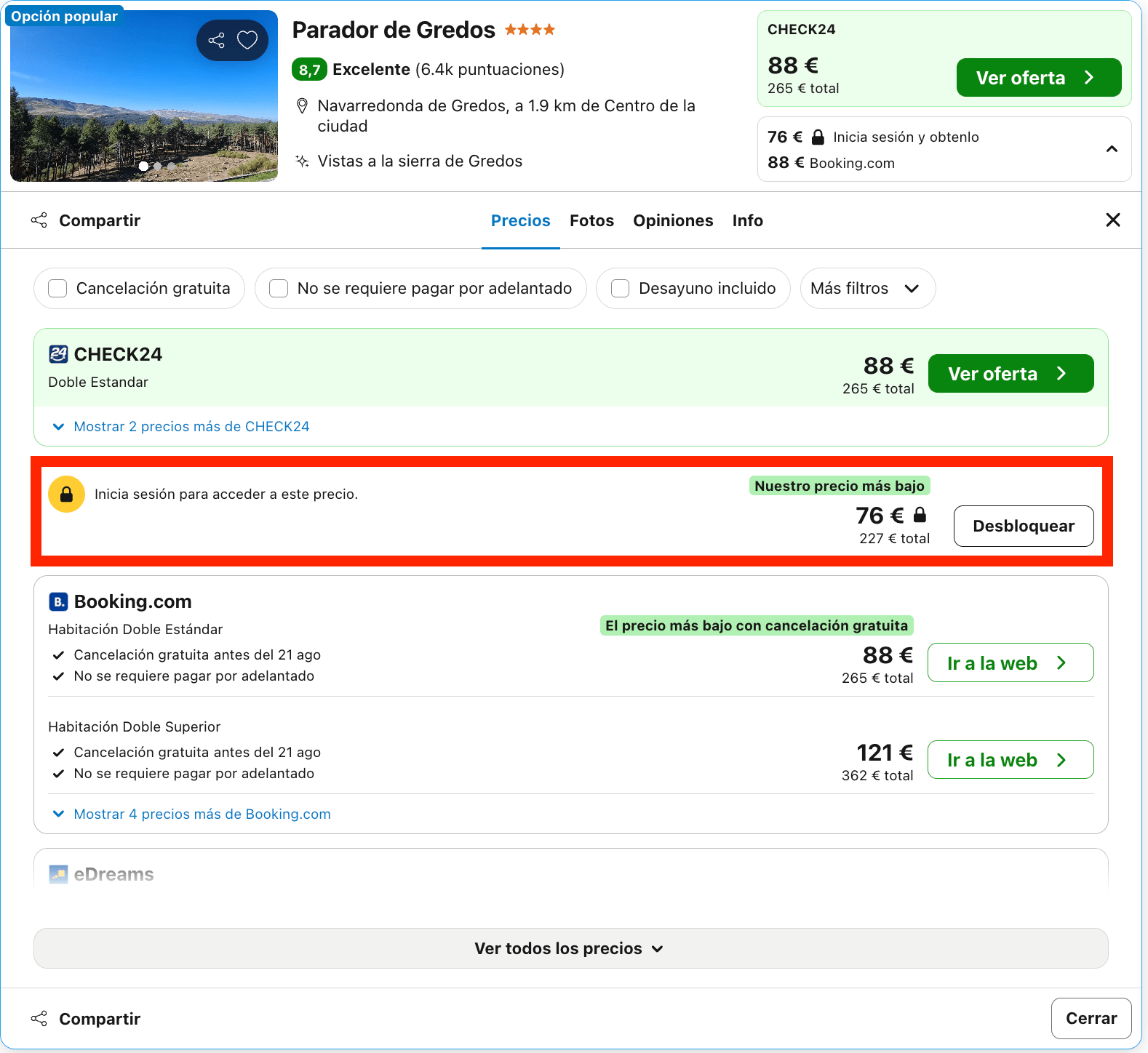 Encantador Parador inaugurado por Alfonso XIII hace casi 100 años desde 38€ p.p./noche