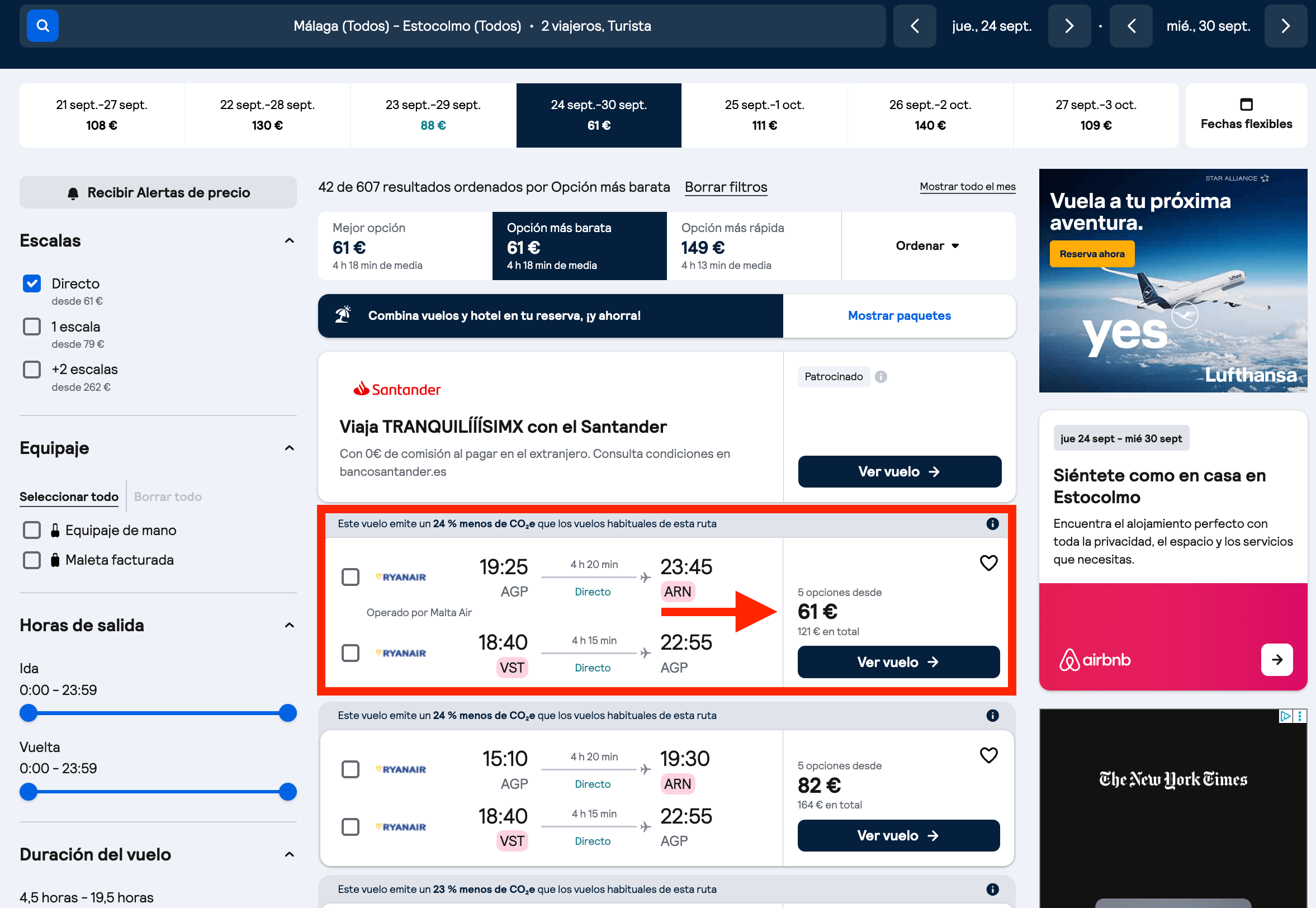 Vuelos directos de ida y vuelta a Estocolmo + 6 noches en un hotel AC by Marriott 4* desde 331€ p.p.