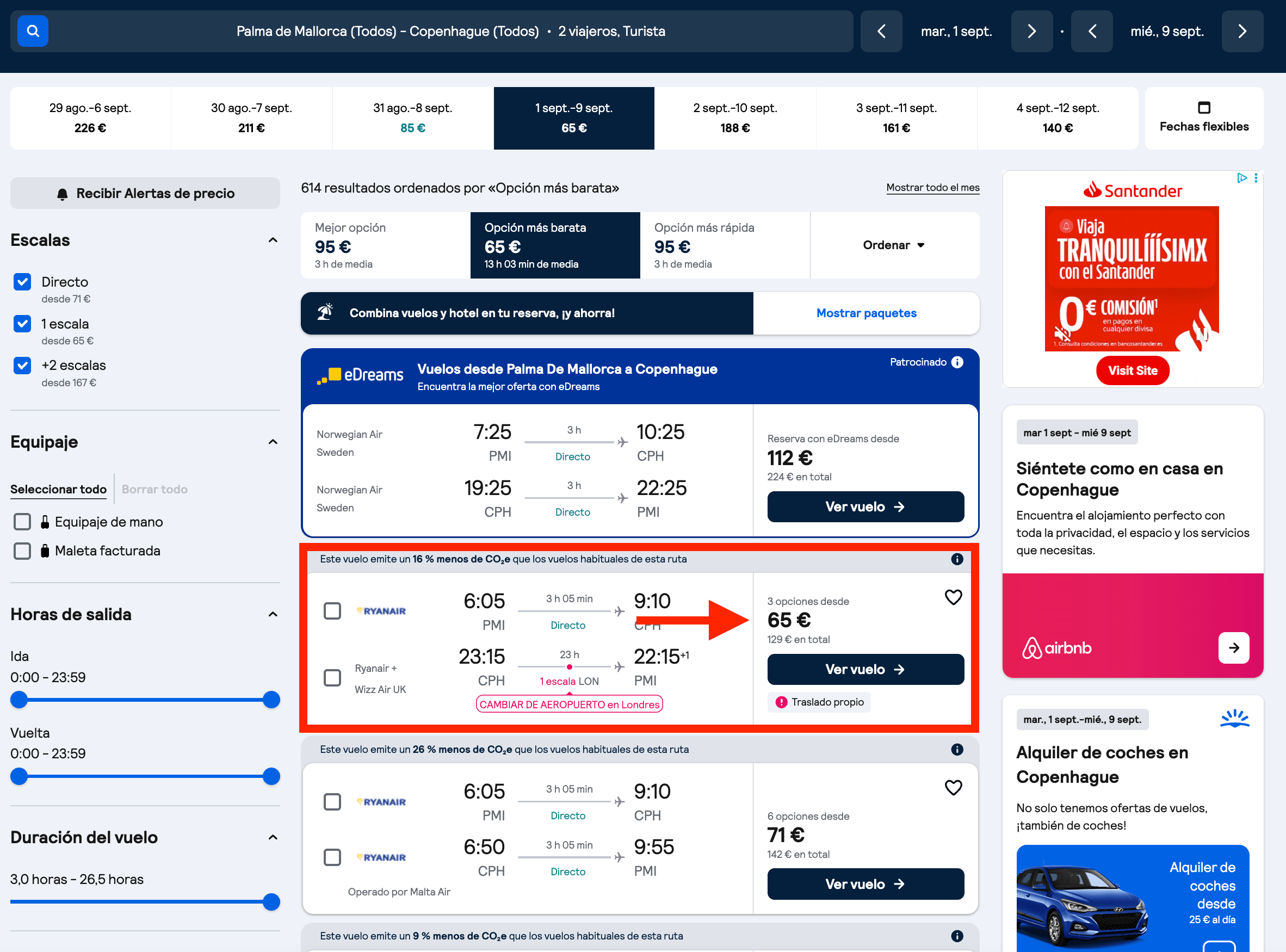 Vuelos de ida y vuelta a Copenhague desde solo 65€