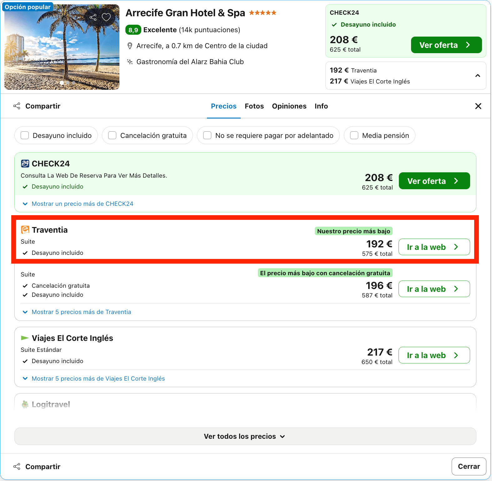 Agosto en Lanzarote: Gran Hotel & Spa 5* frente a la magnífica Playa de El Reducto desde 96€ p.p./noche