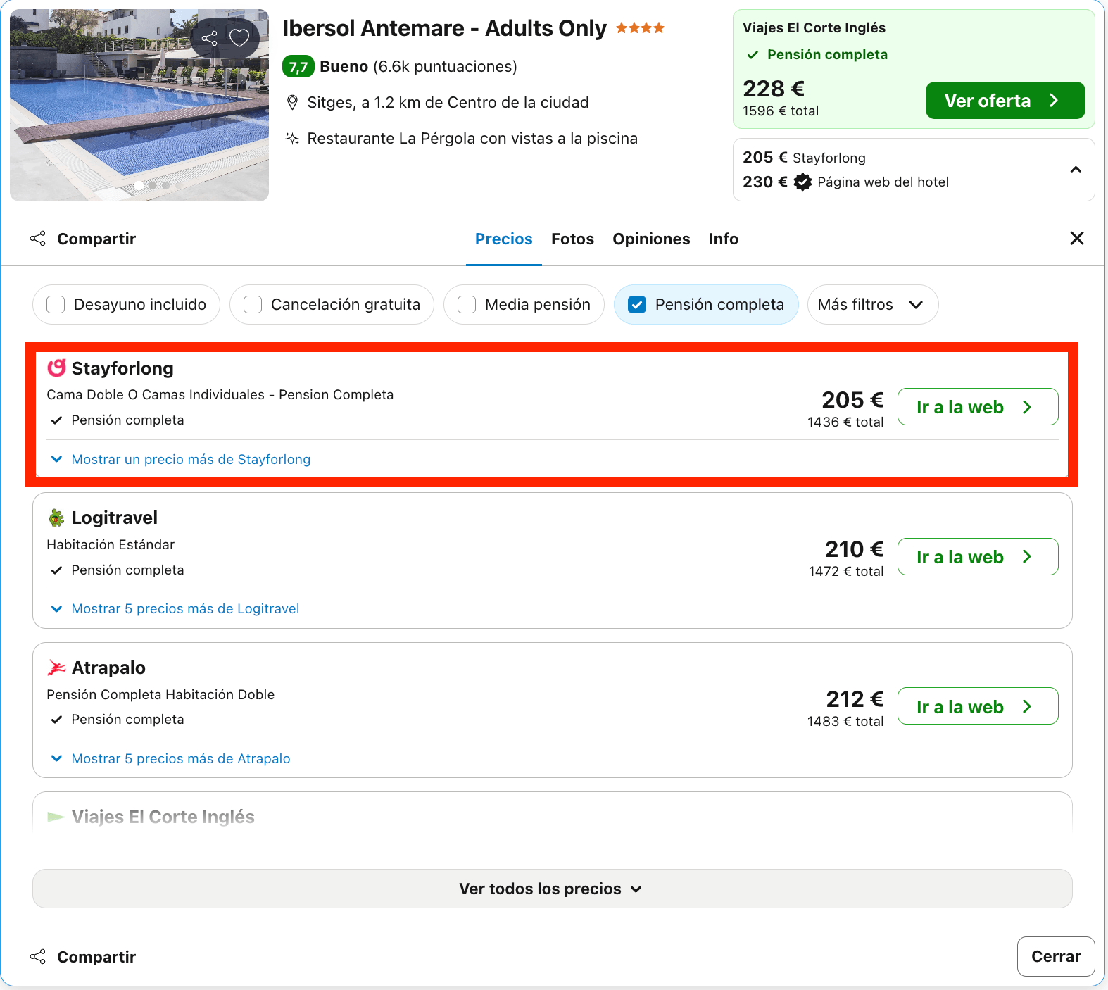Vacaciones en Sitges: 7 noches en un hotel 4* con pensión completa desde 718€ p.p.