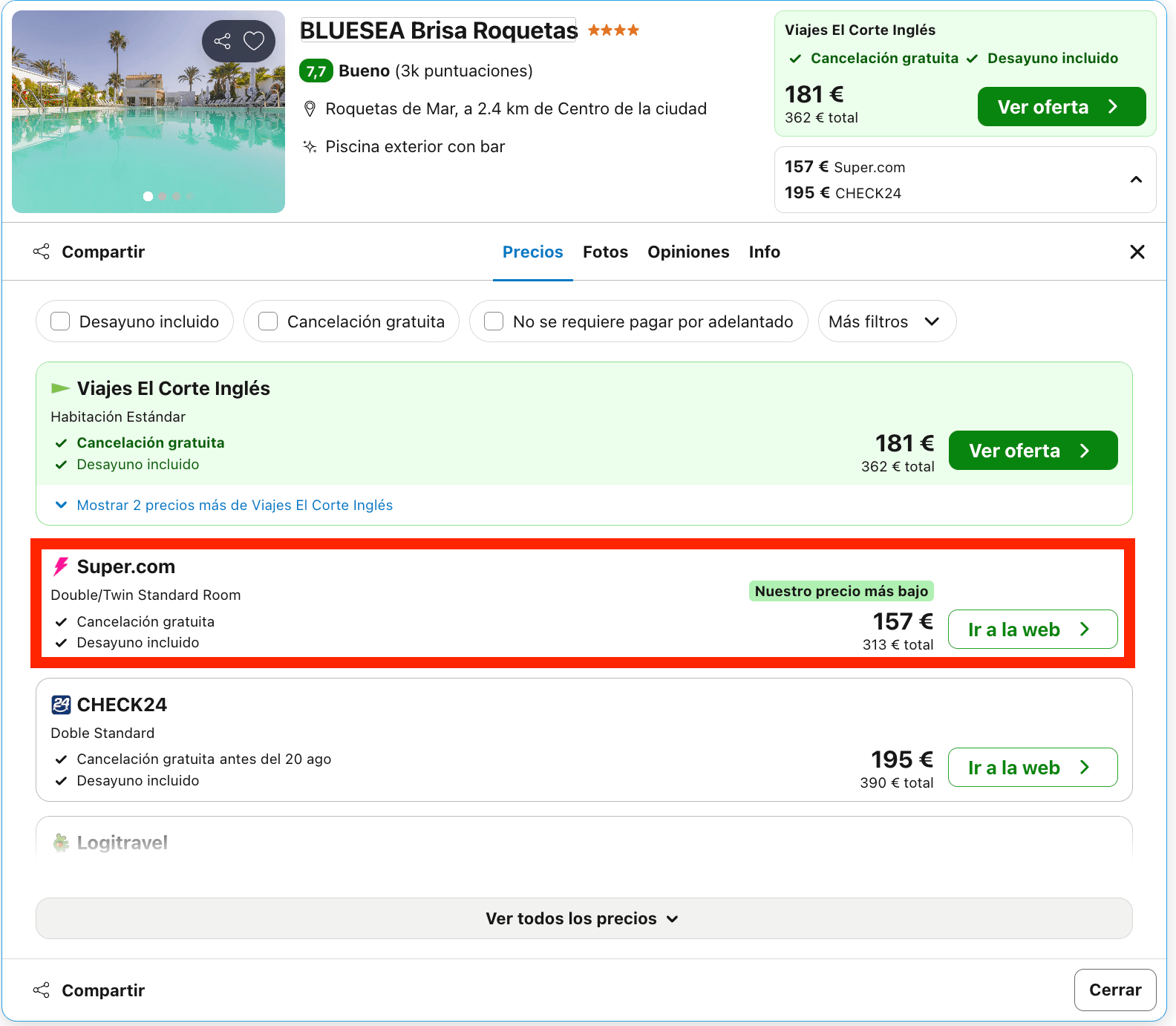 Último fin de semana de agosto en Roquetas de Mar: hotel en la playa desde 78€ p.p./noche