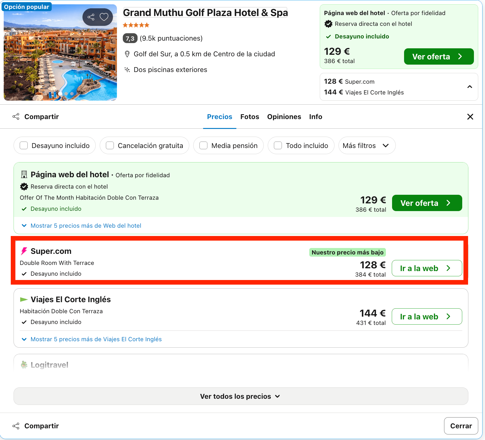 Agosto de lujo en Tenerife: hotel & spa 5* desde 64€ p.p./noche
