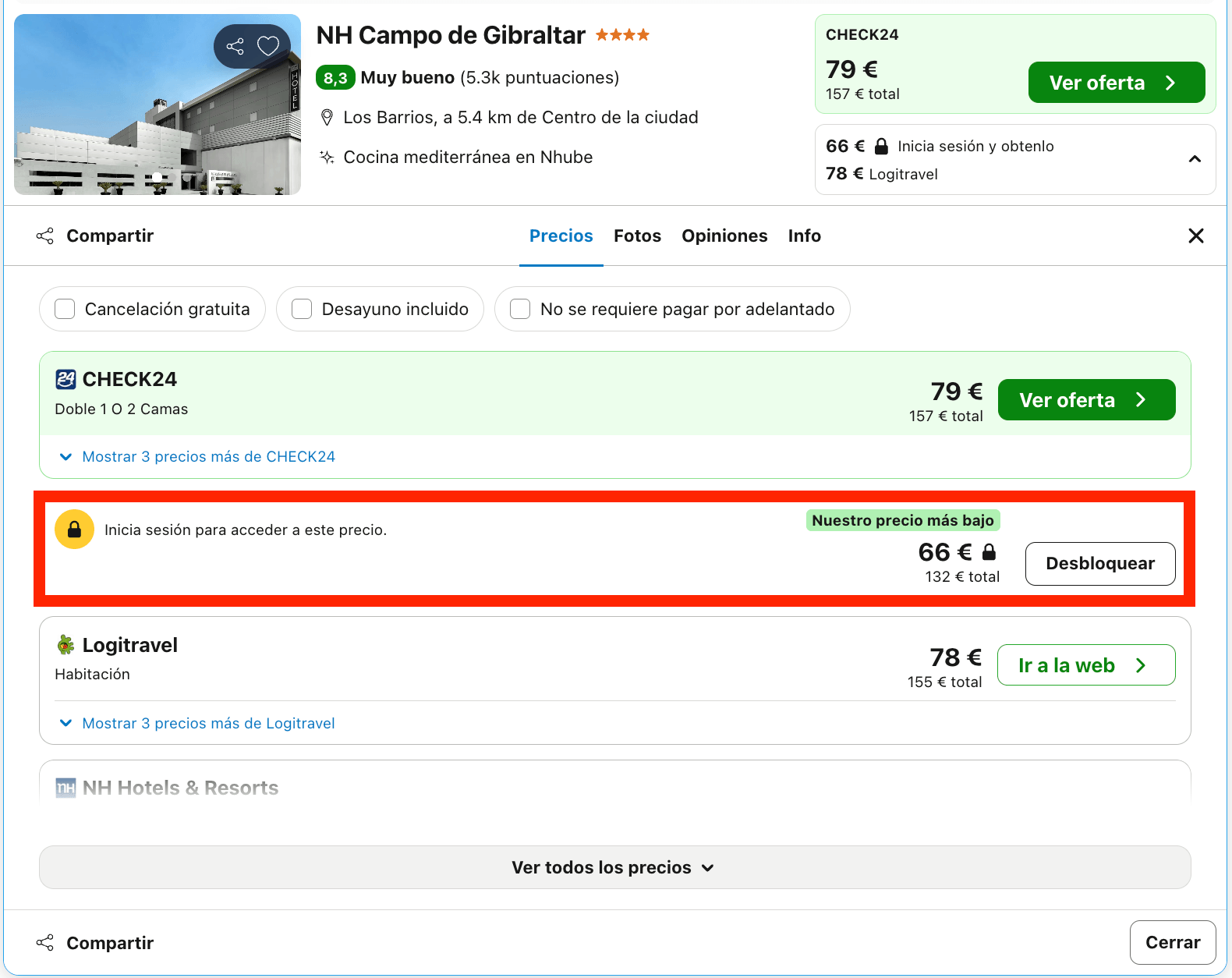 Escapada de fin de semana en el Campo de Gibraltar: moderno hotel NH 4* desde 33€ p.p./noche
