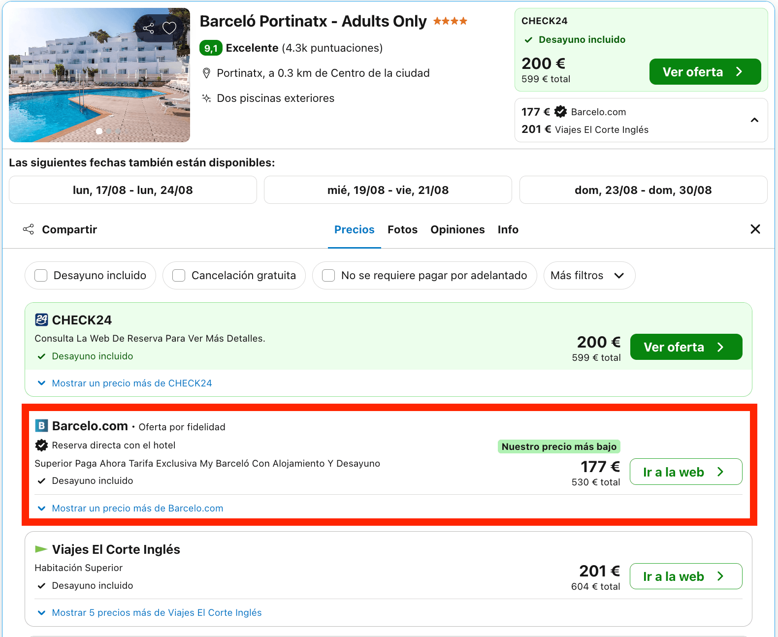 Ibiza: exclusivo resort Barceló 4* solo para adultos desde 88€ p.p./noche