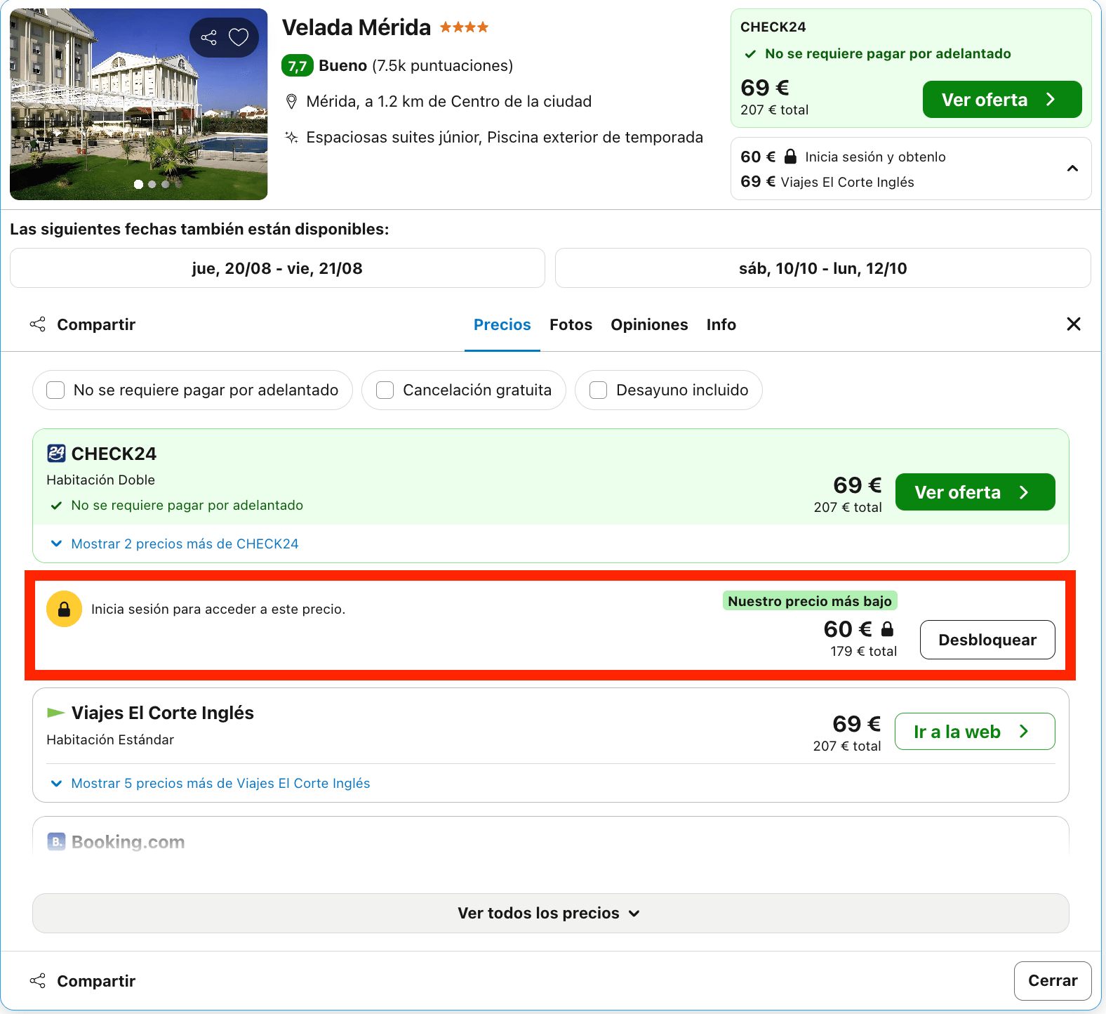 Escapada de última hora: hotel 4* con piscina en Mérida desde 30€ p.p./noche