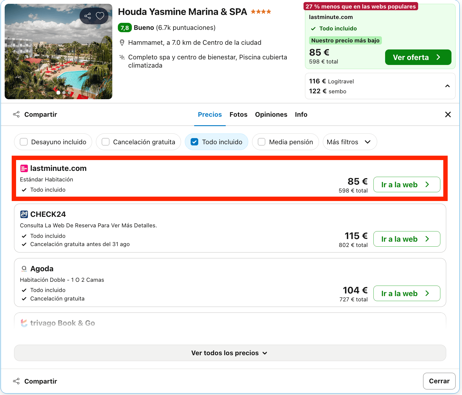Septiembre en la costa tunecina: vuelos directos + 7 noches en un hotel & spa 4* con todo incluido desde 418€ p.p.