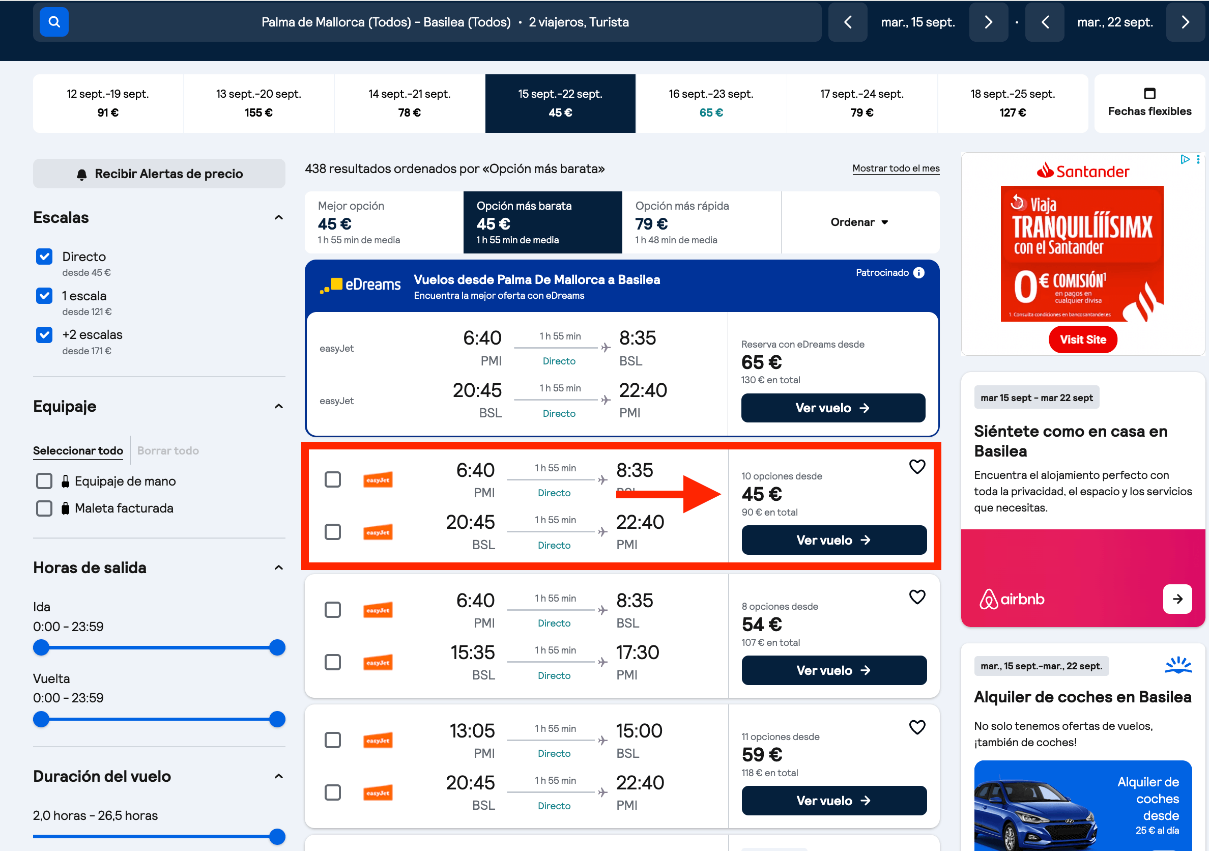Vuelos directos a Basilea desde 45€ ida y vuelta