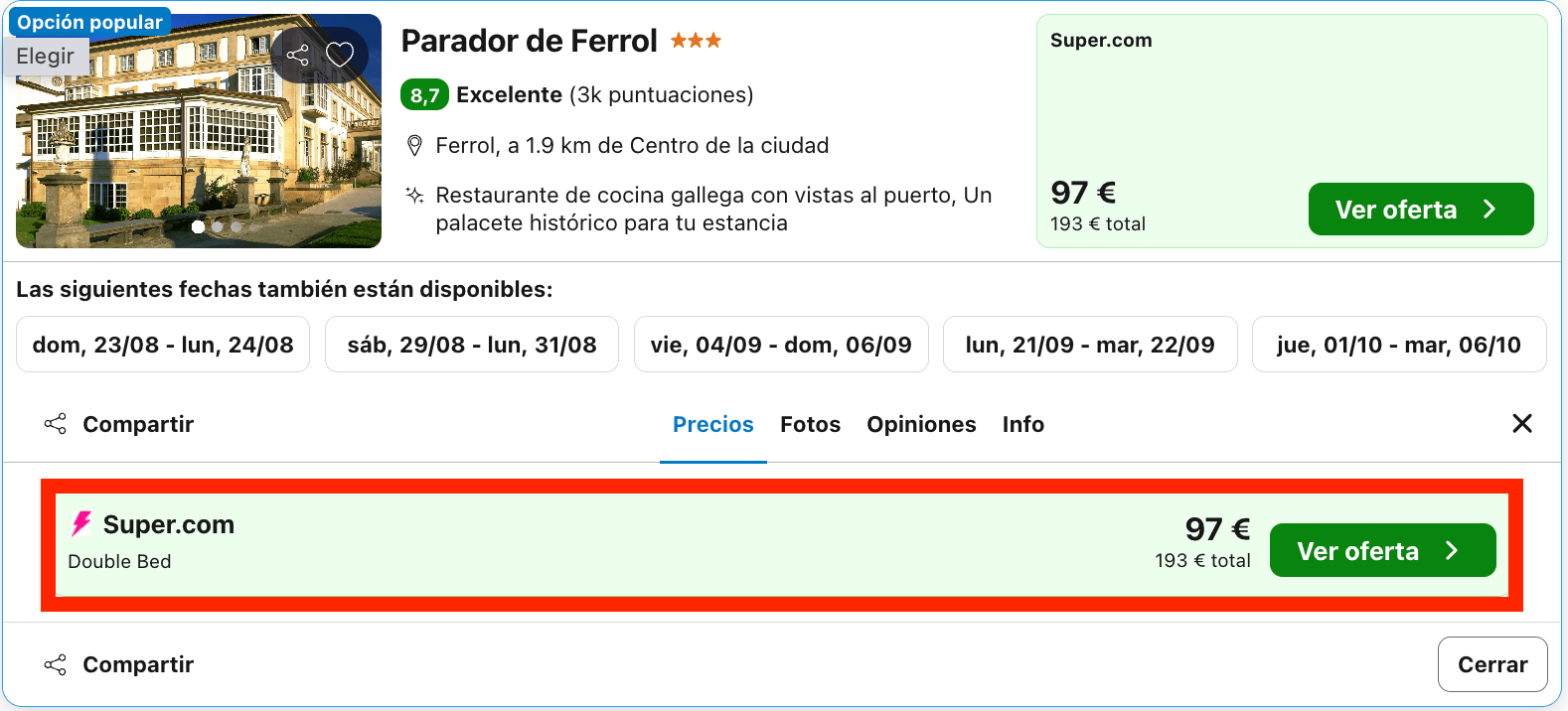 Parador ubicado en una casona típica gallega con vistas a la ría desde 48€ p.p./noche
