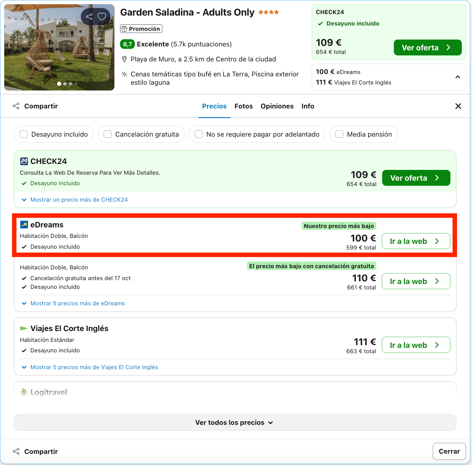 Mallorca: hotel 4* solo para adultos frente a la paradisíaca Playa de Muro desde 50€ p.p./noche
