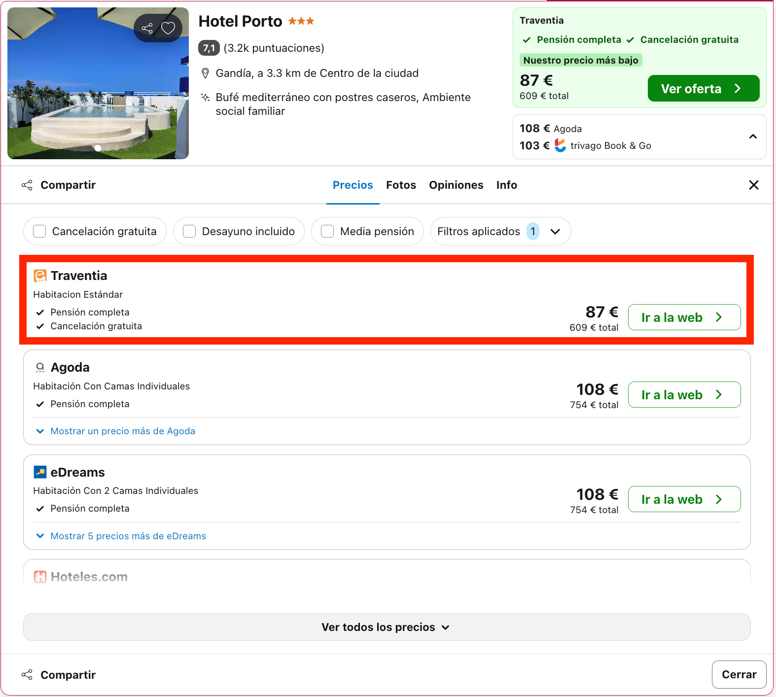 Vacaciones en Gandía: 7 noches en un encantador hotel con pensión completa desde 304€ p.p.
