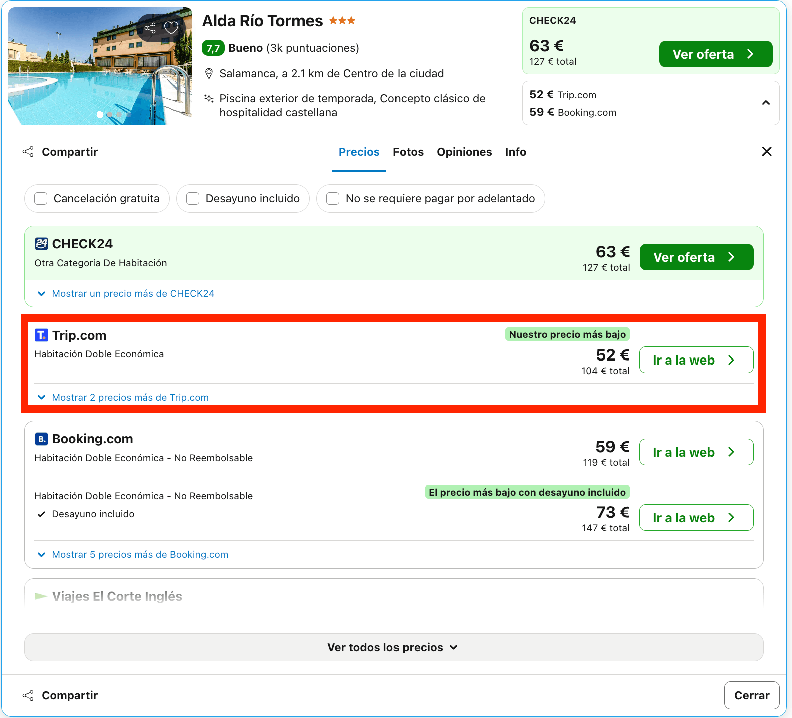 Escapada de última hora: hotel con piscina en Salamanca desde 26€ p.p./noche