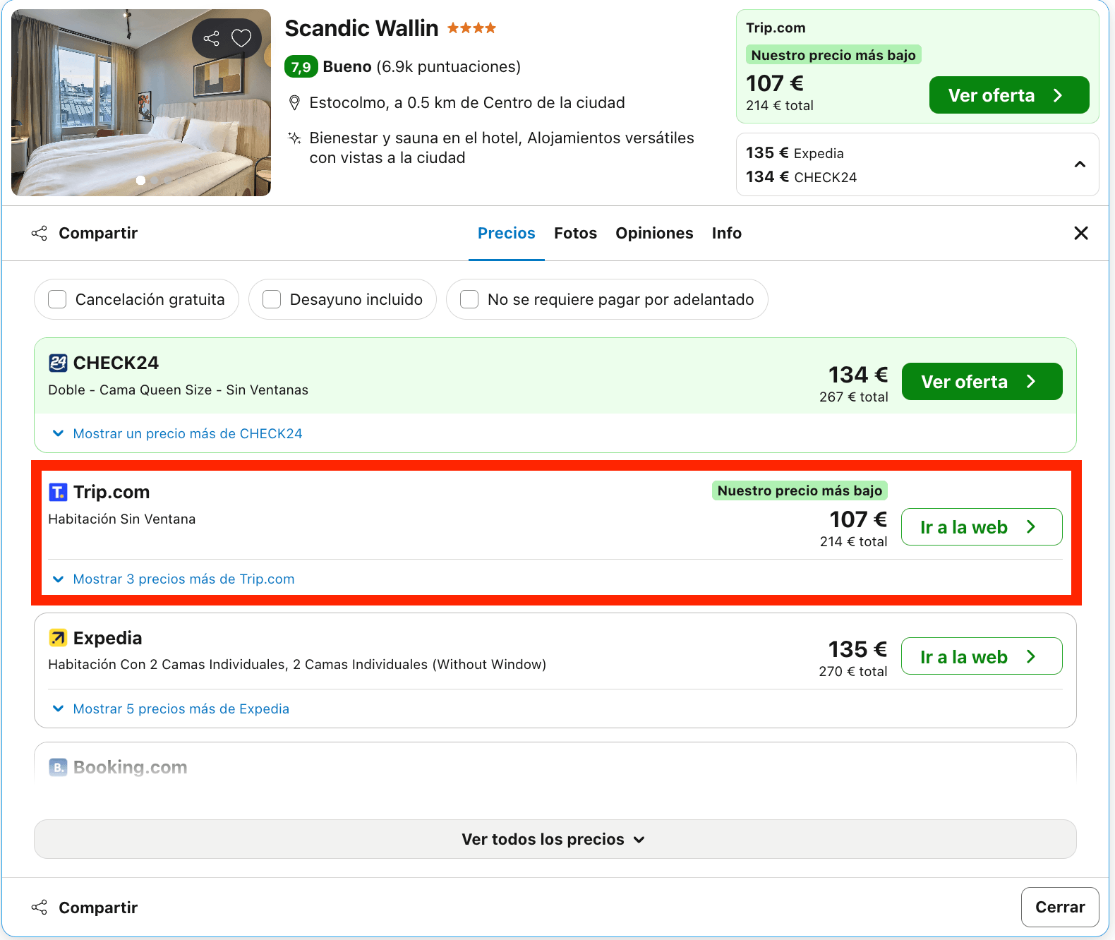 Estocolmo: vuelos de ida y vuelta + 2 noches en un hotel 4* por 160€ p.p.