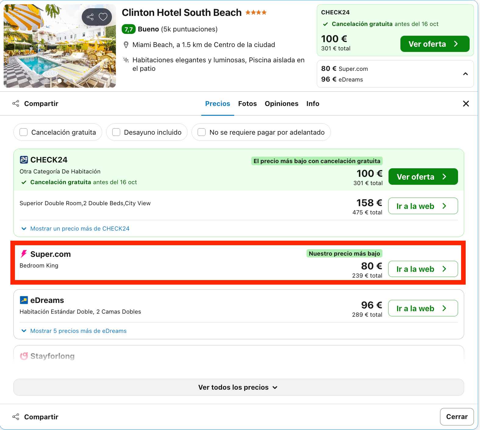 Hotel boutique 4* con spa en Miami Beach desde 40€ p.p./noche