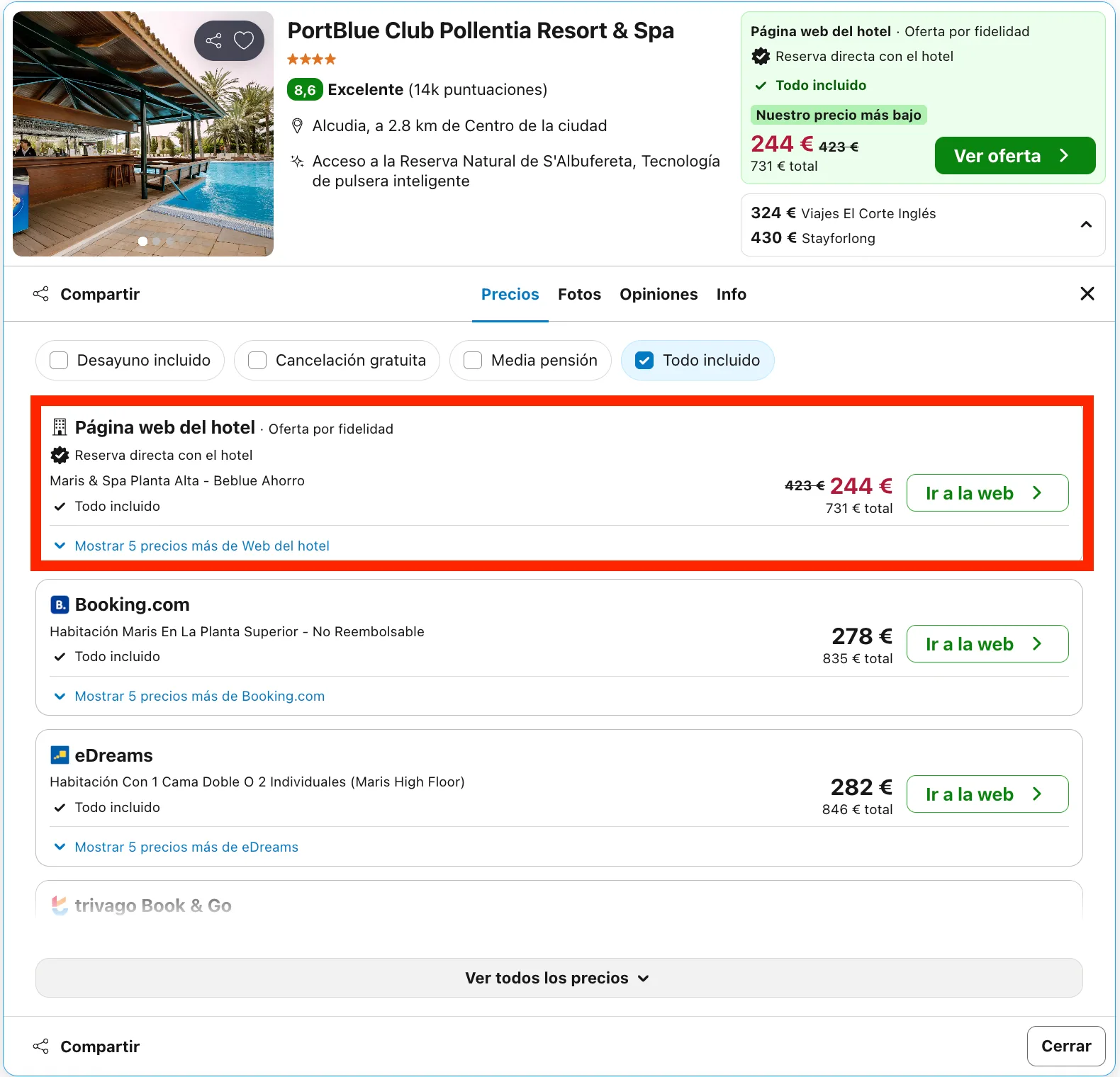 Verano en Mallorca: hotel frente a una espectacular cala con todas las comidas incluidas desde 122€ p.p./noche